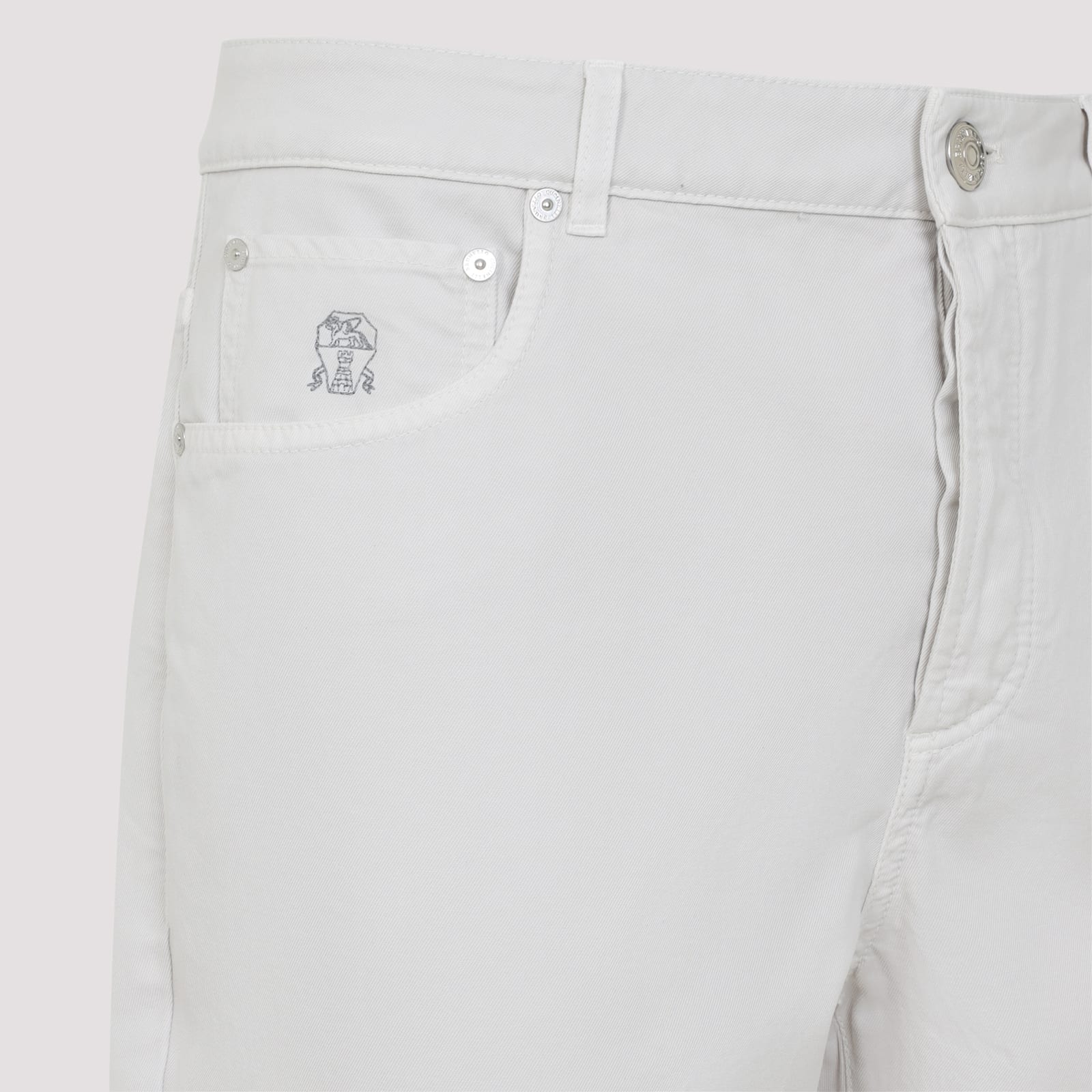 Brunello Cucinelli Cotton Jeans 5-pockets Construction In White