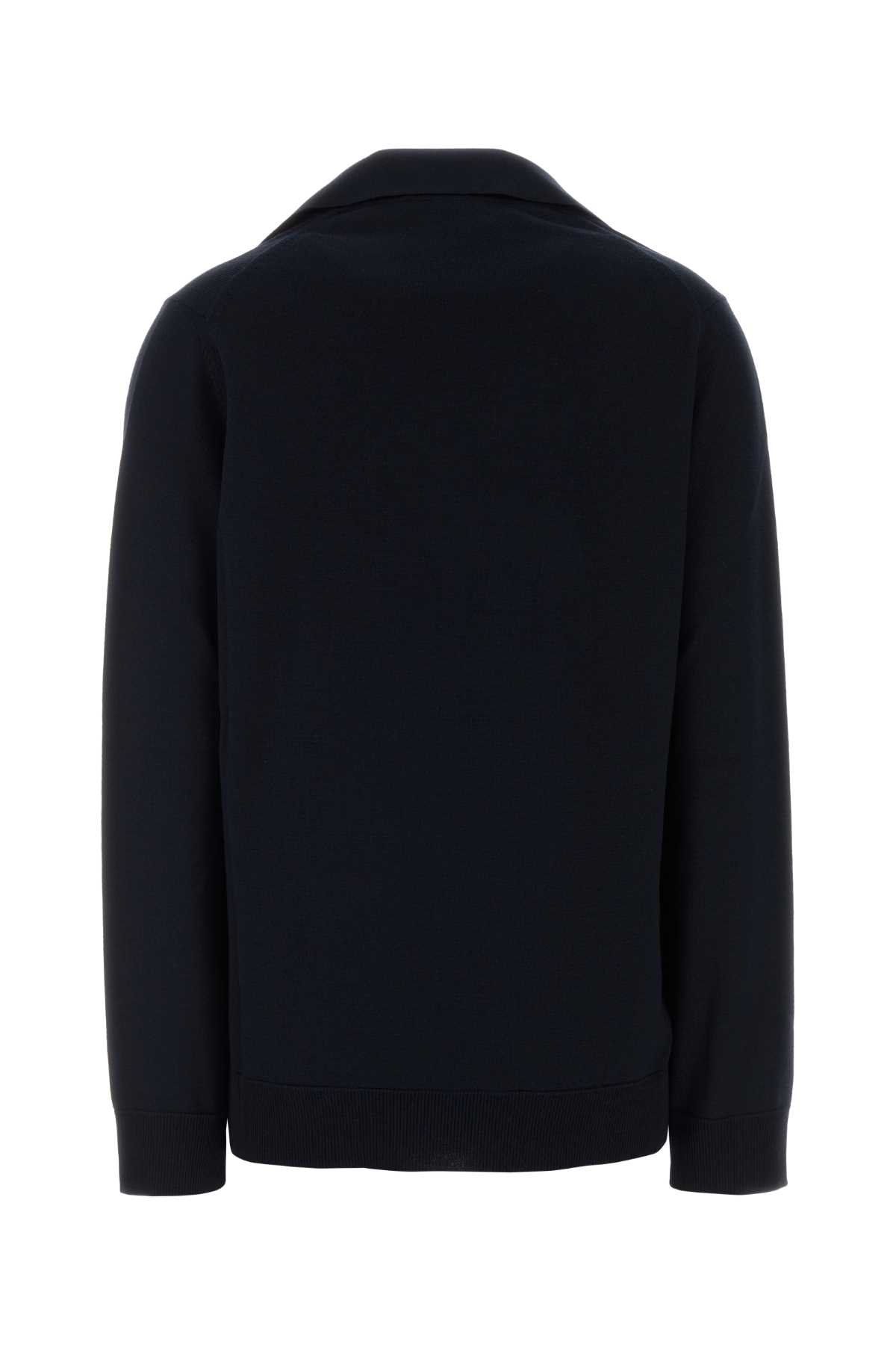 Gucci Oversized Wool Polo Shirt V-neckline In Blue