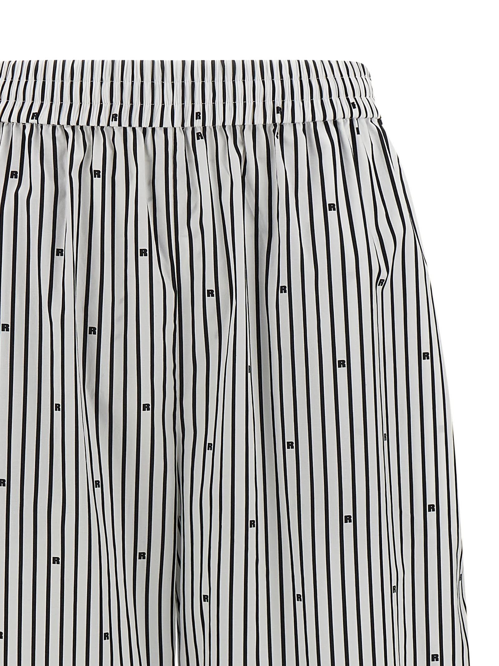 Rotate Birger Christensen Poplin Tapered Striped Pants In Gray
