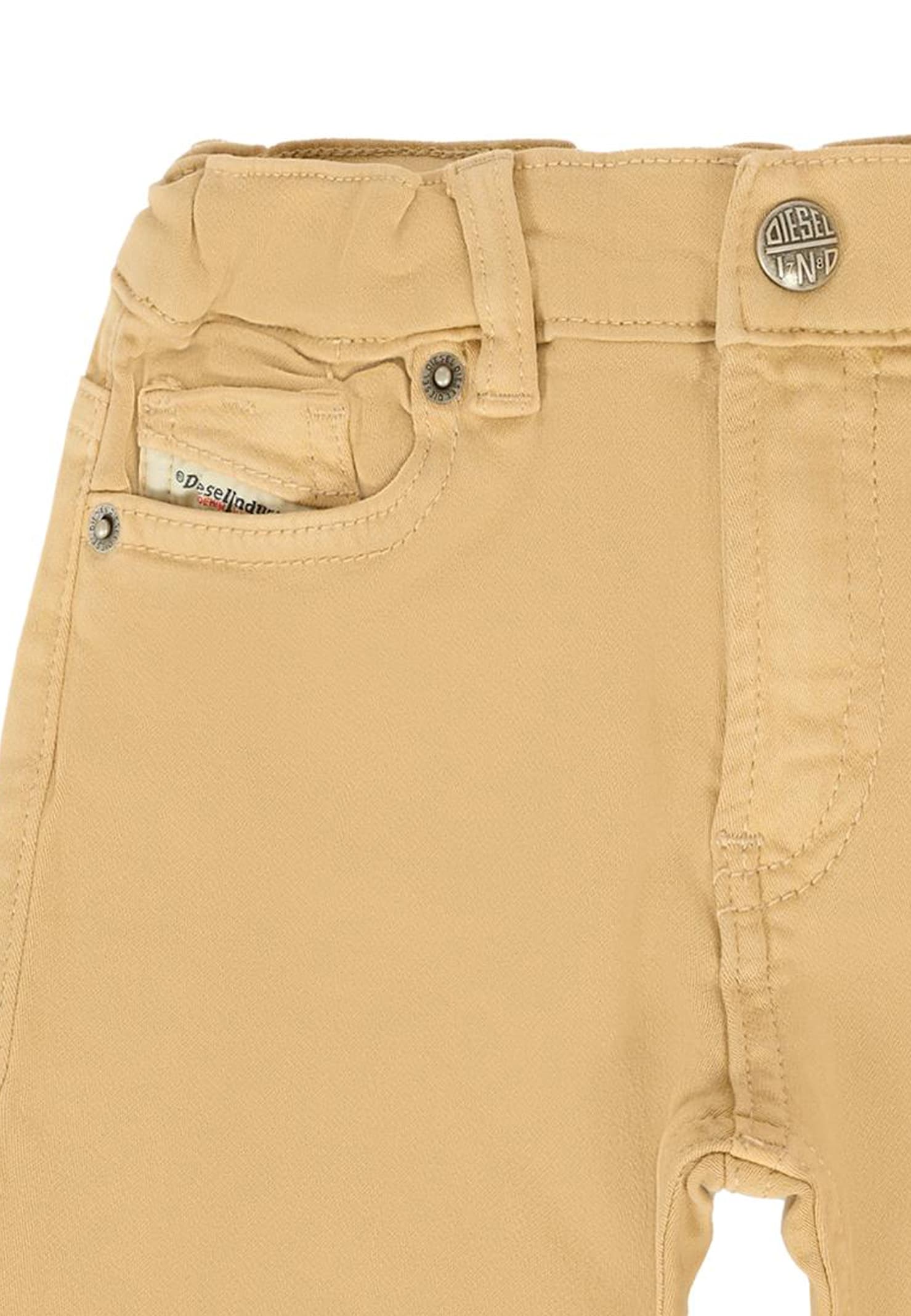 Diesel Beige Jeans For Baby Boy With Logo In Neutral