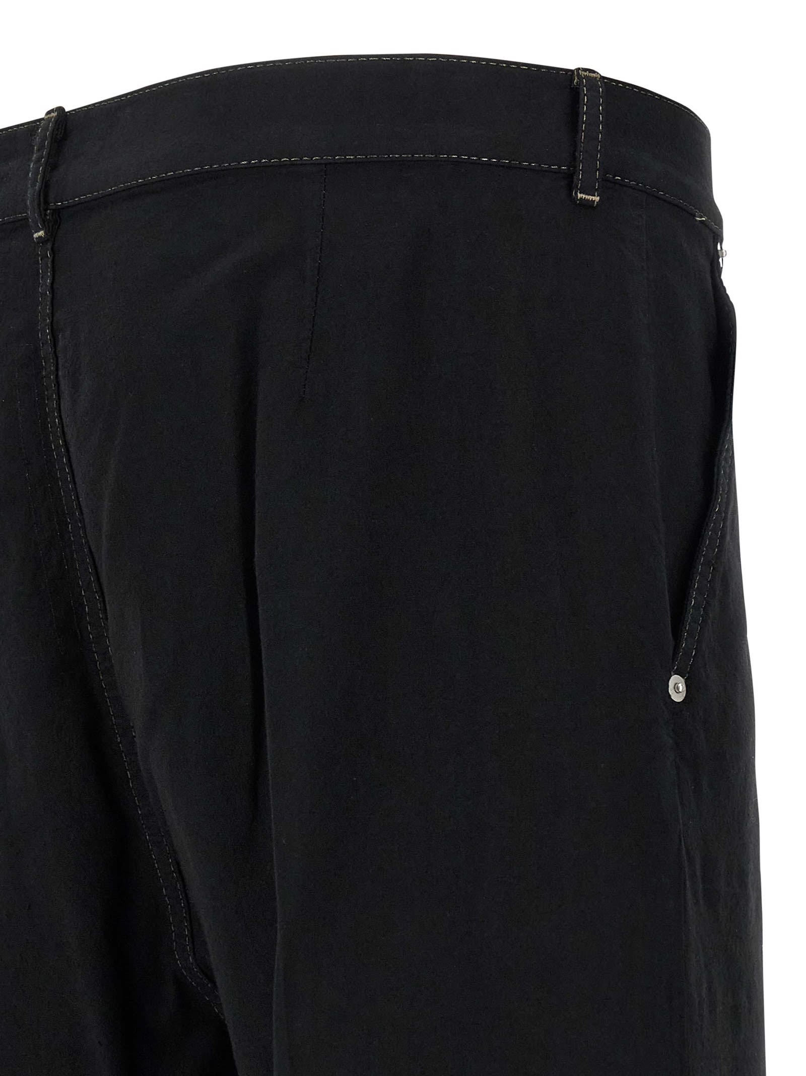 Rick Owens Casual Trousers With Frayed Detailing And Pockets In Black