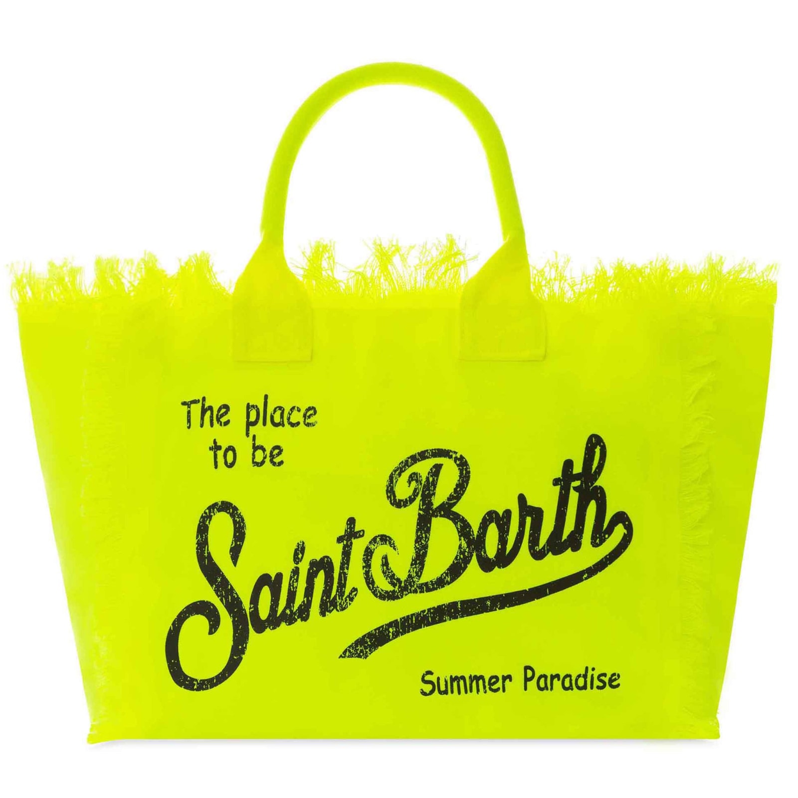 MC2 Saint Barth Vanity Fluo Yellow Canvas Shoulder Bag