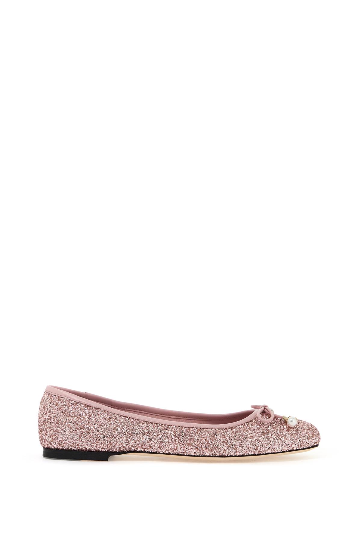 Shop Jimmy Choo Glittery Elm Ballet In Rose (pink)