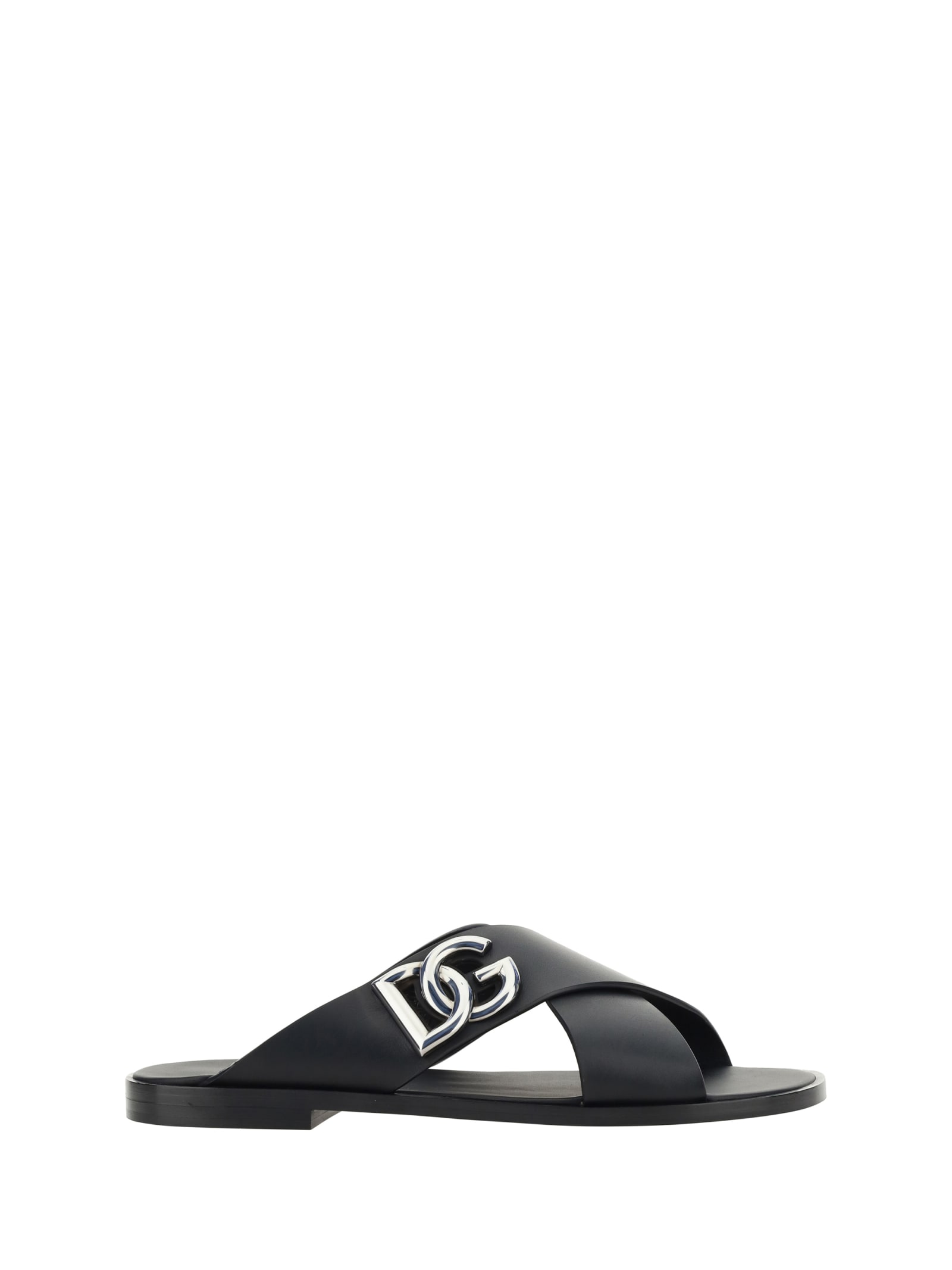 Shop Dolce & Gabbana Derby Sandals In Nero (black)