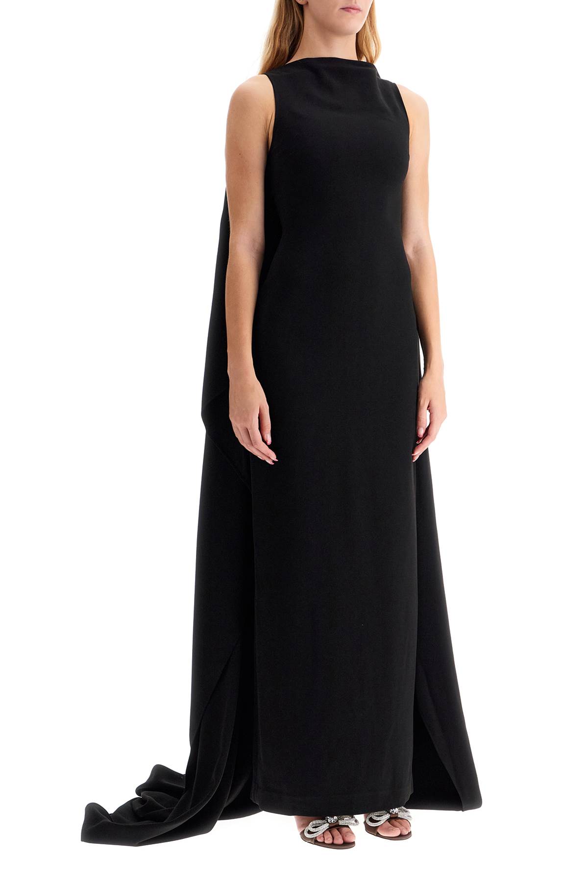 Shop Solace London Kaila Long Dress In Black (black)