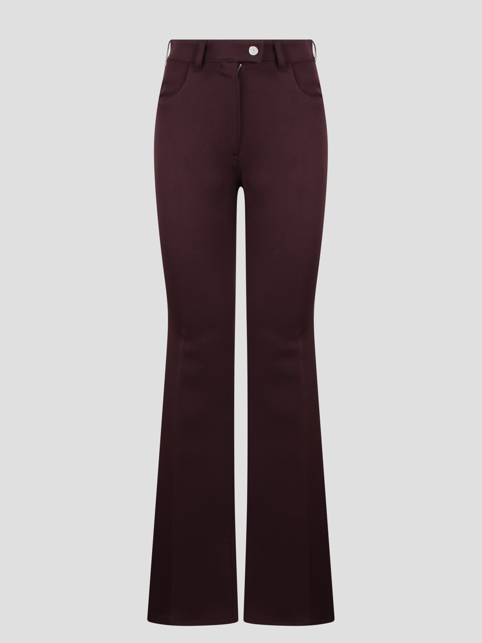 Shop Courrèges 70`s Twill Bootcut Pants In Pink & Purple