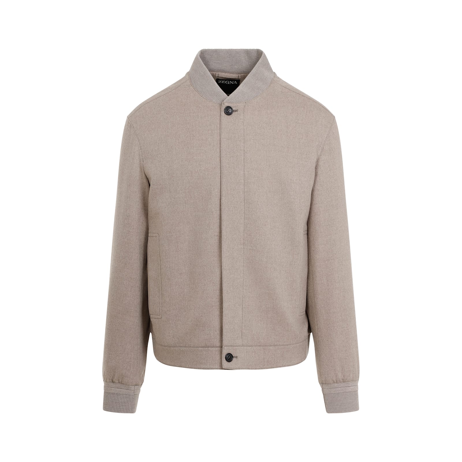 Shop Zegna Cashmere Bomber Jacket In Marrone Medio Unito