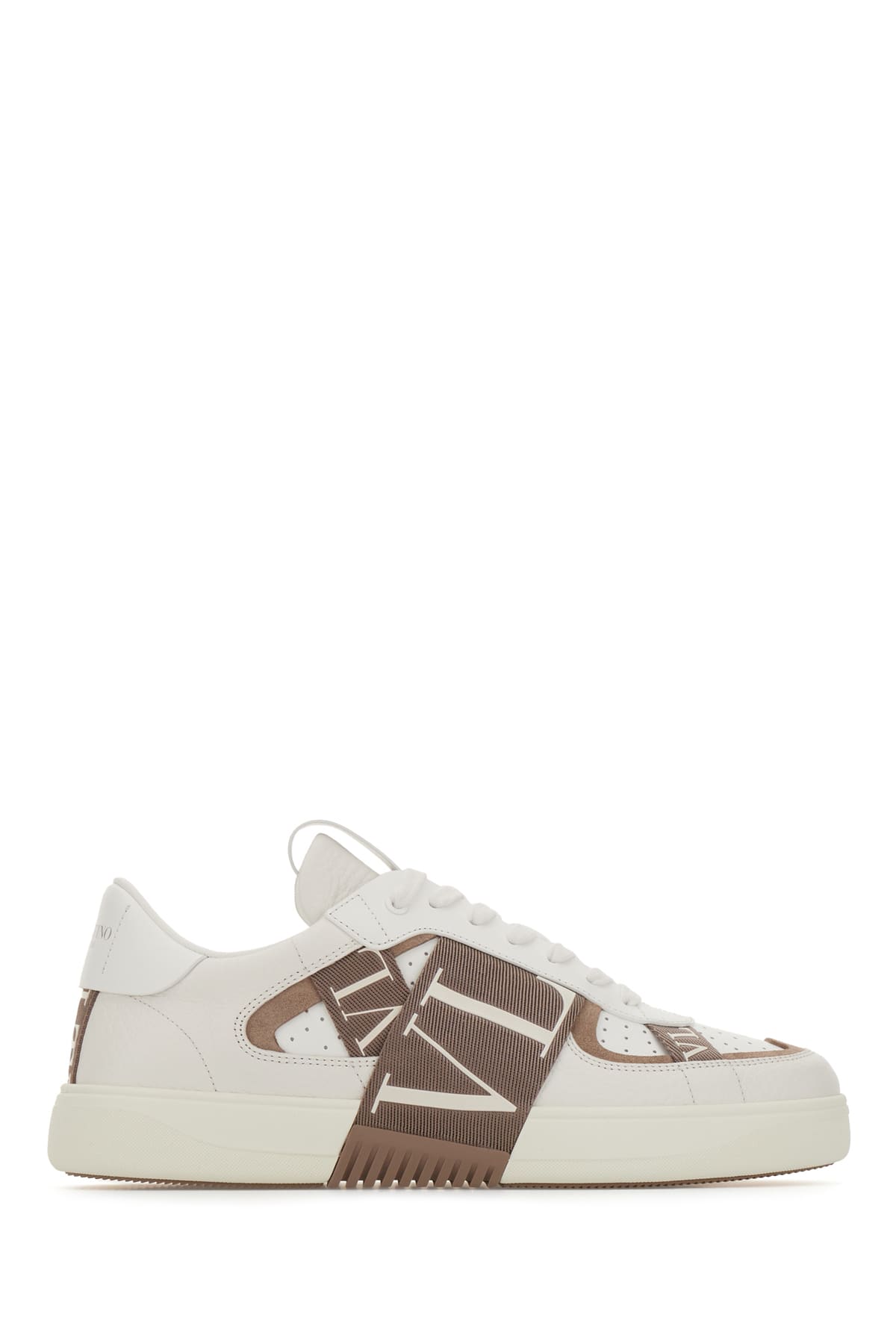 Shop Valentino Two-tone Leather And Fabric Vl7n Sneakers In White