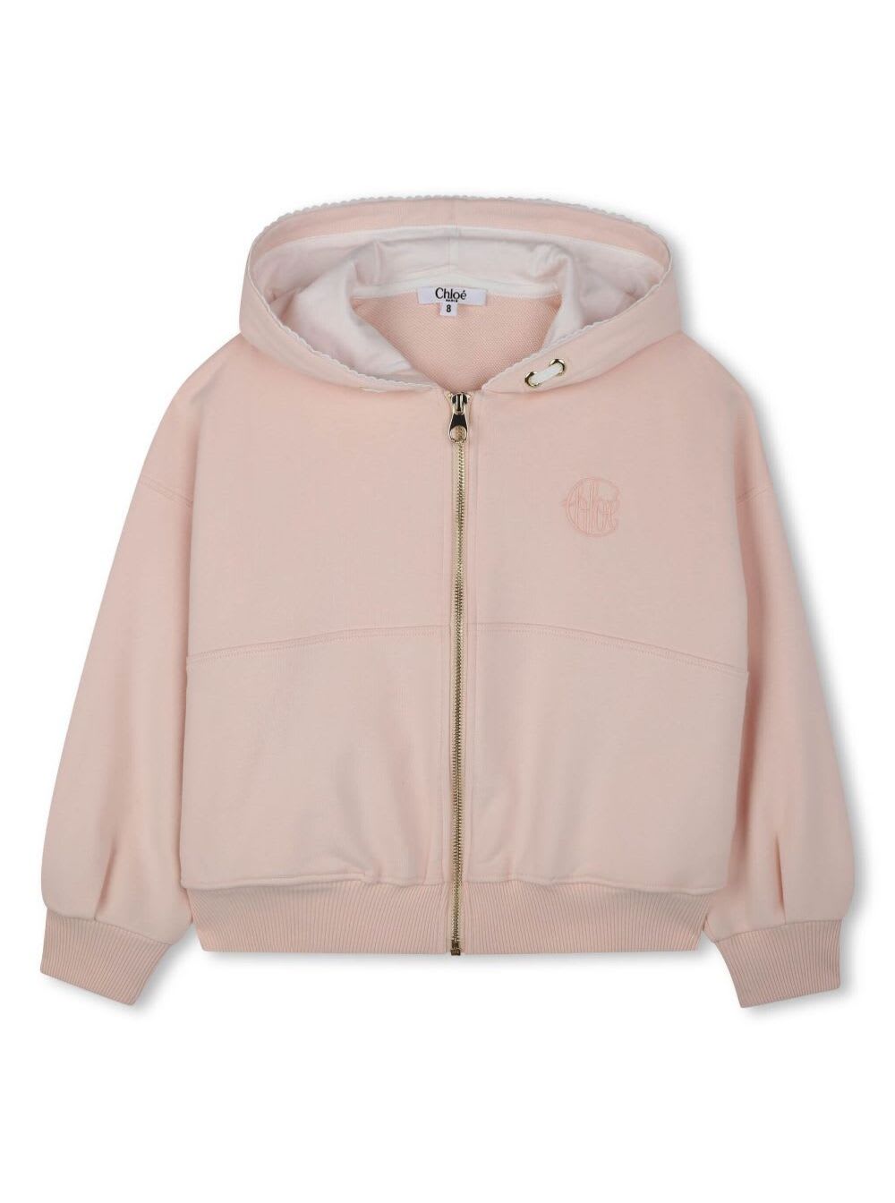Chloé Zip-up Hoodie In Pink
