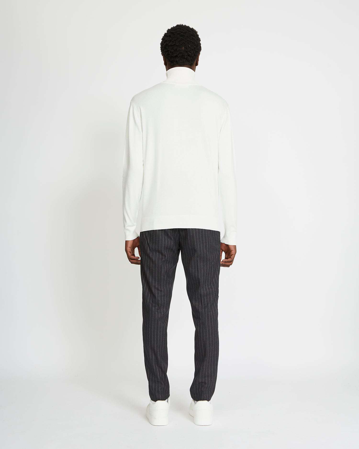 Shop John Richmond Turtleneck T-shirt With Contrasting Edges In Bianco