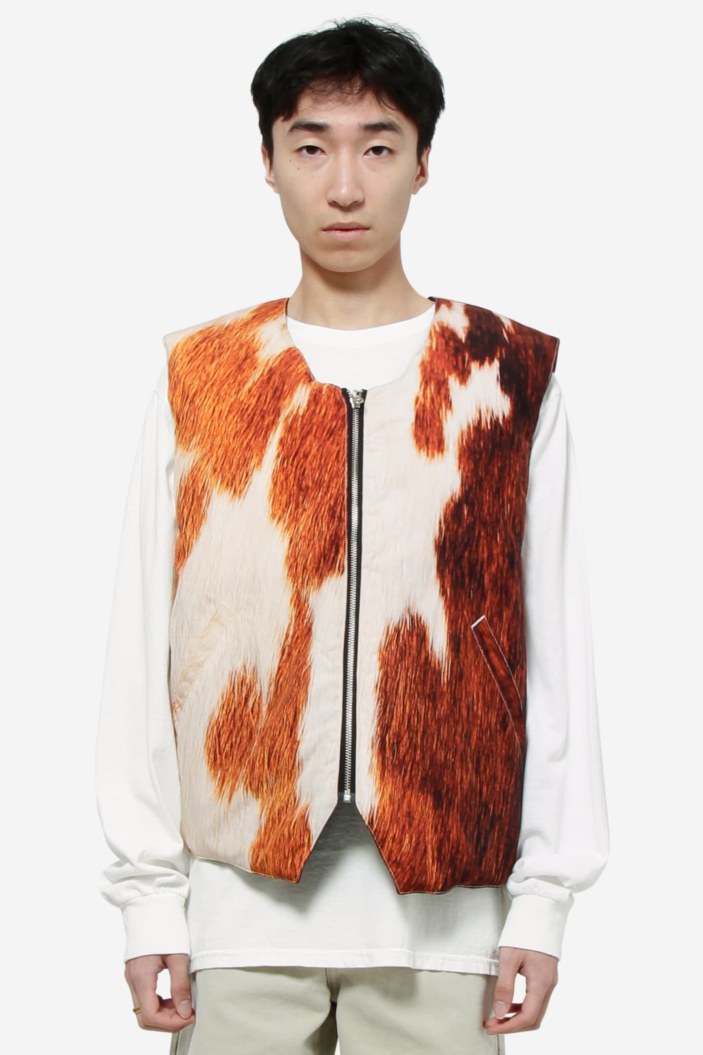 Stussy Orange Quilted Reversible Down Vest | ModeSens