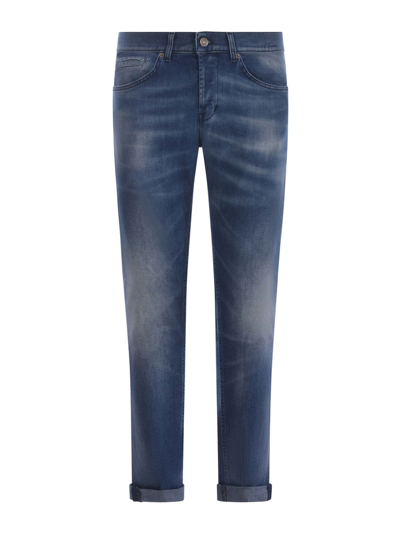 George Skinny Jeans In Medium Blue Stretch Denim