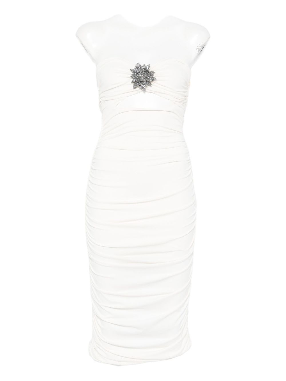 Amen Dress With Cut-out Detail In White In White