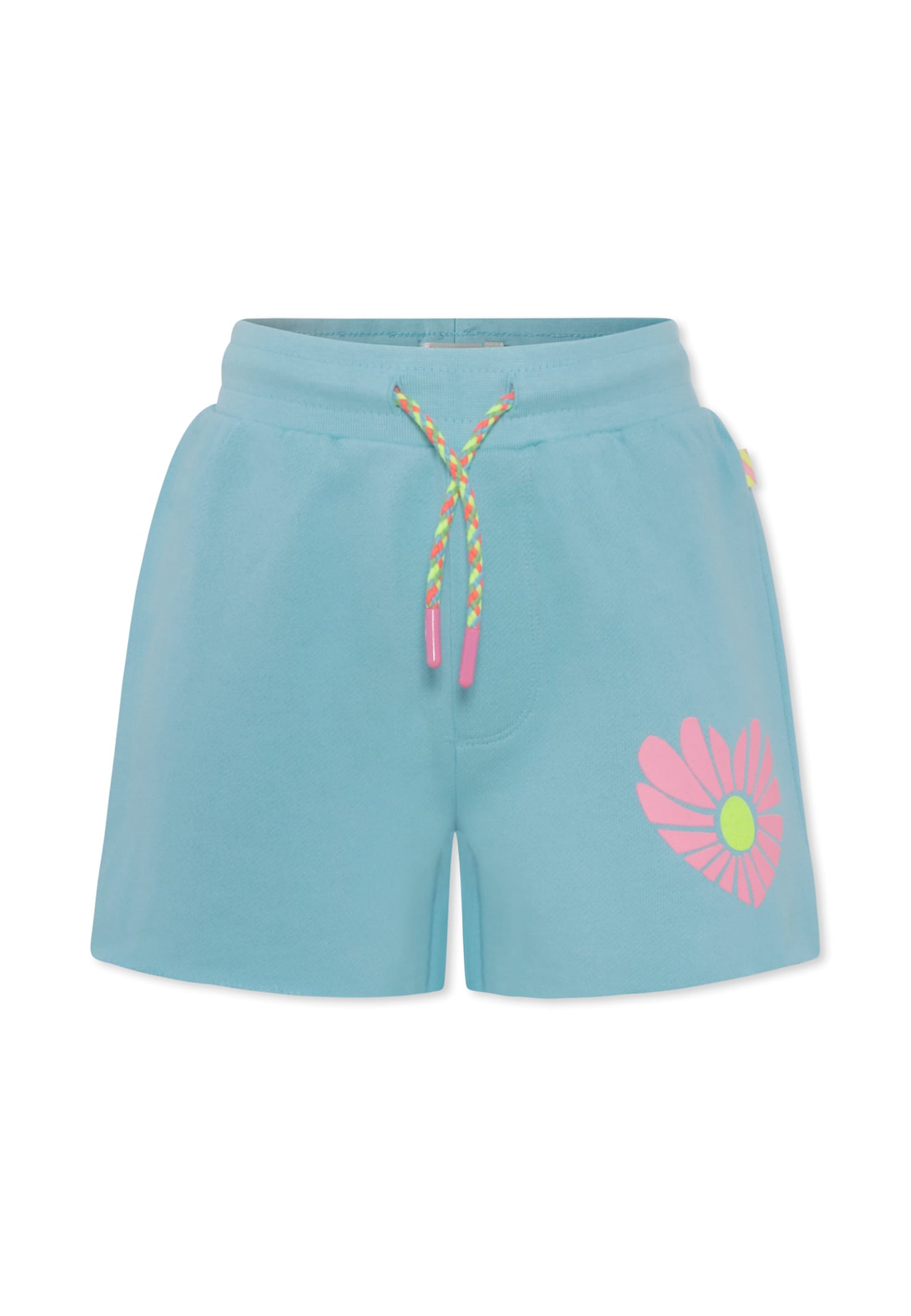 Billieblush Light Blue Shorts For Girl With Heart In Blue