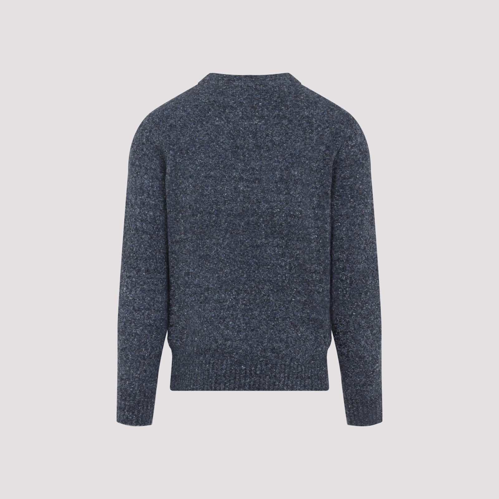Brunello Cucinelli Blue Crewneck Sweater With A Melange Effect In Blue