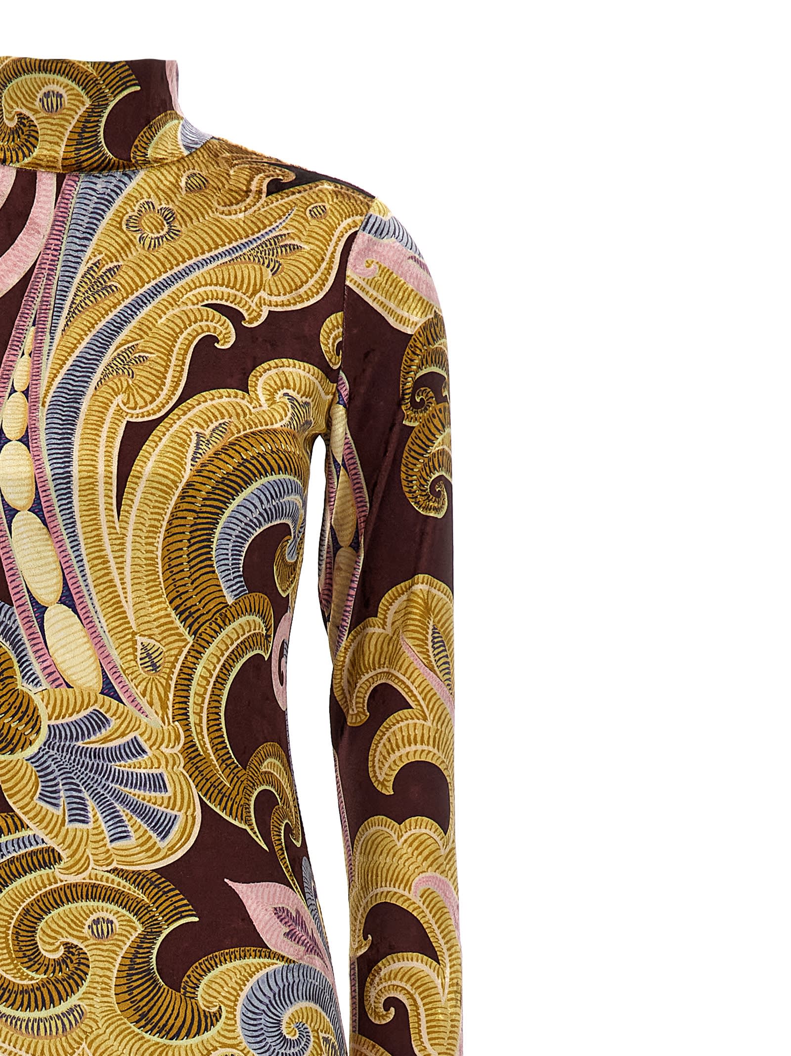 Shop Etro Paisley Chenille Dress In Multicolor