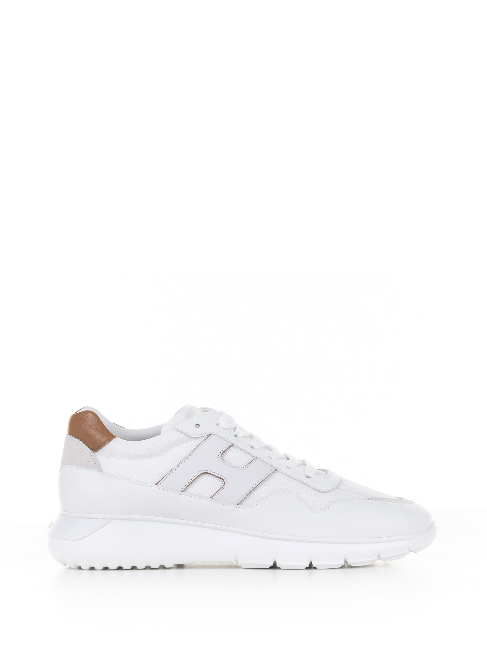 Hogan Interactive³ Sneakers In Leather In Bianco Cuoio