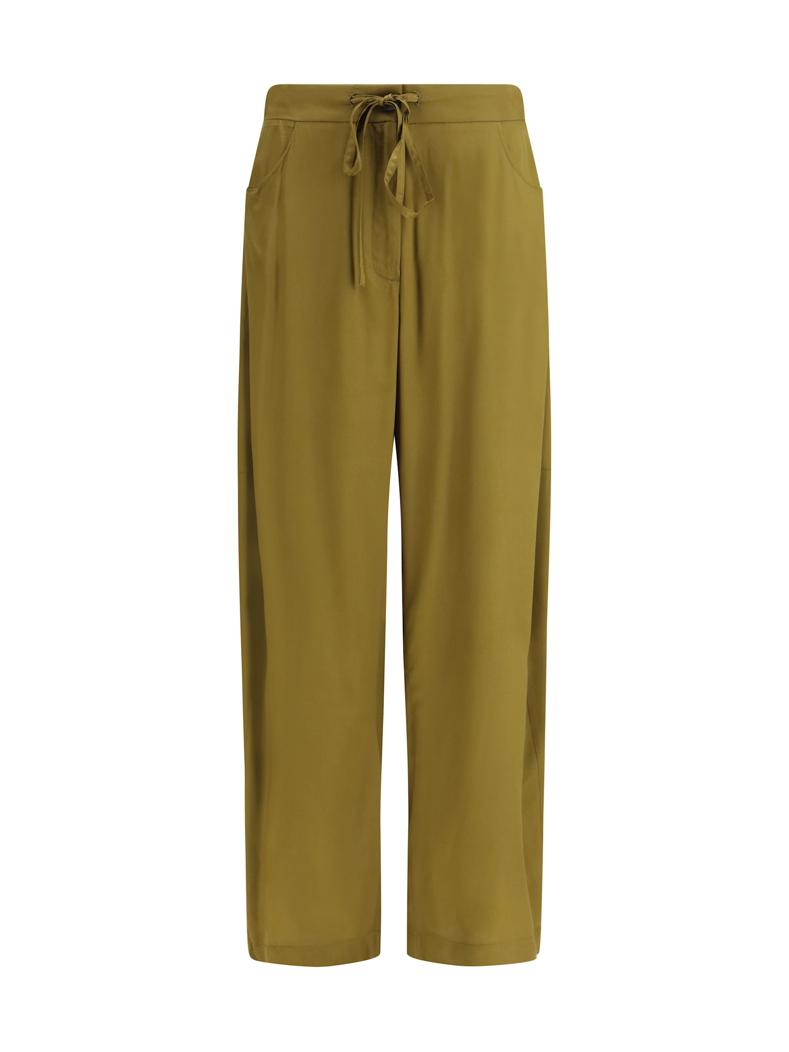 Ella Barrel-leg Pants With Drawstring In Viscose