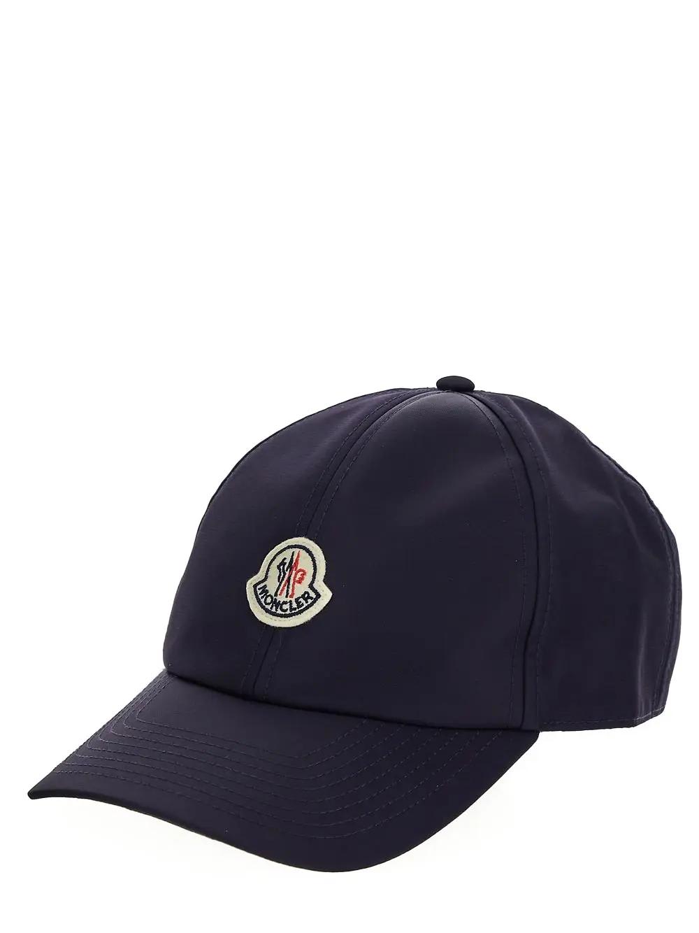 Shop Moncler Logoed Hat In Blue