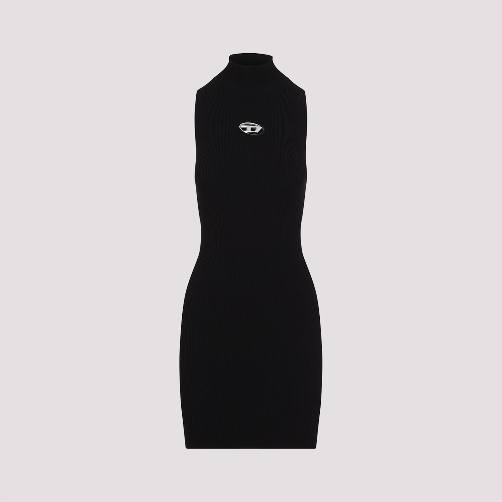 Diesel Womens 9xx M-olini Short Sleeveless Wool Knitted Mini Dress In Black