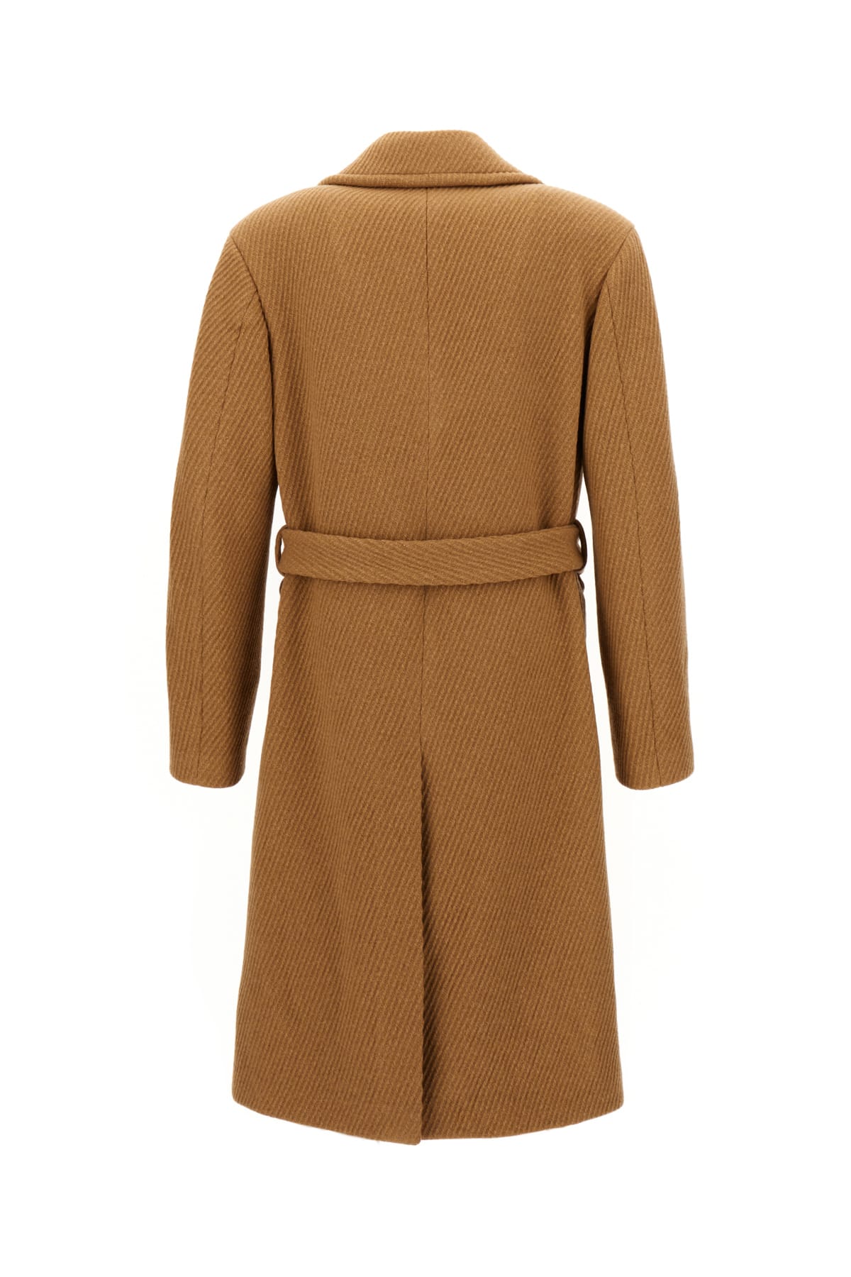 Shop Etro Camel Wool Blend Coat In 0800