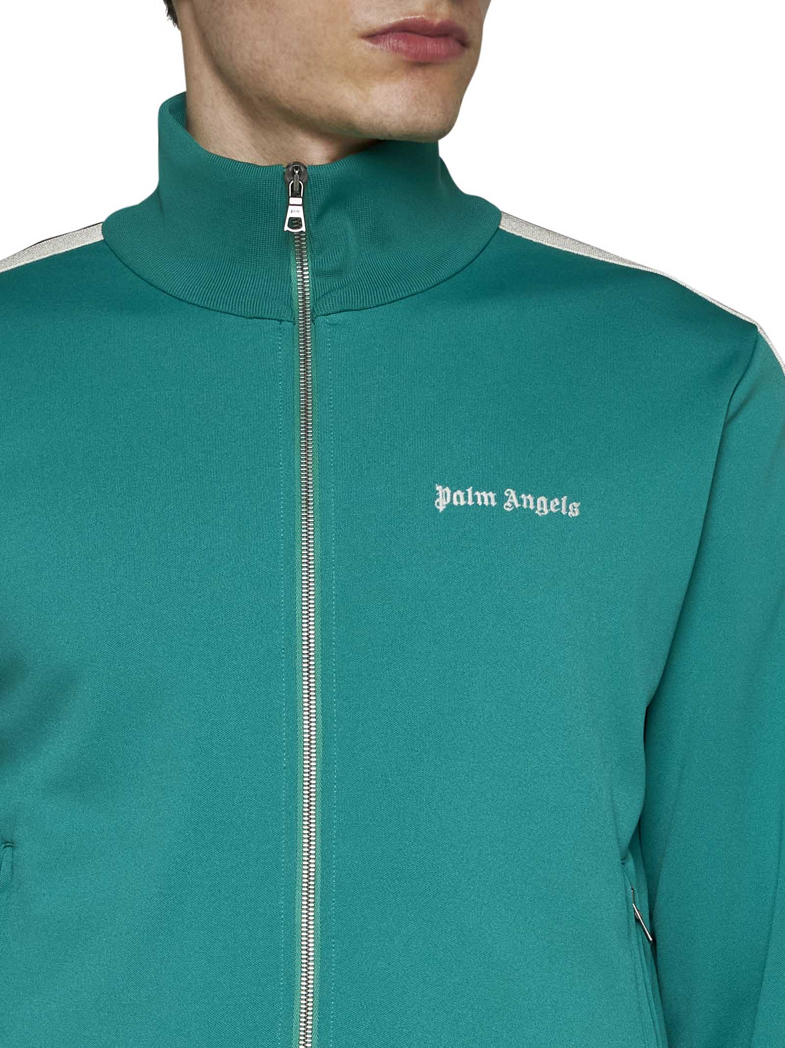 Shop Palm Angels Sweater In Green Off White