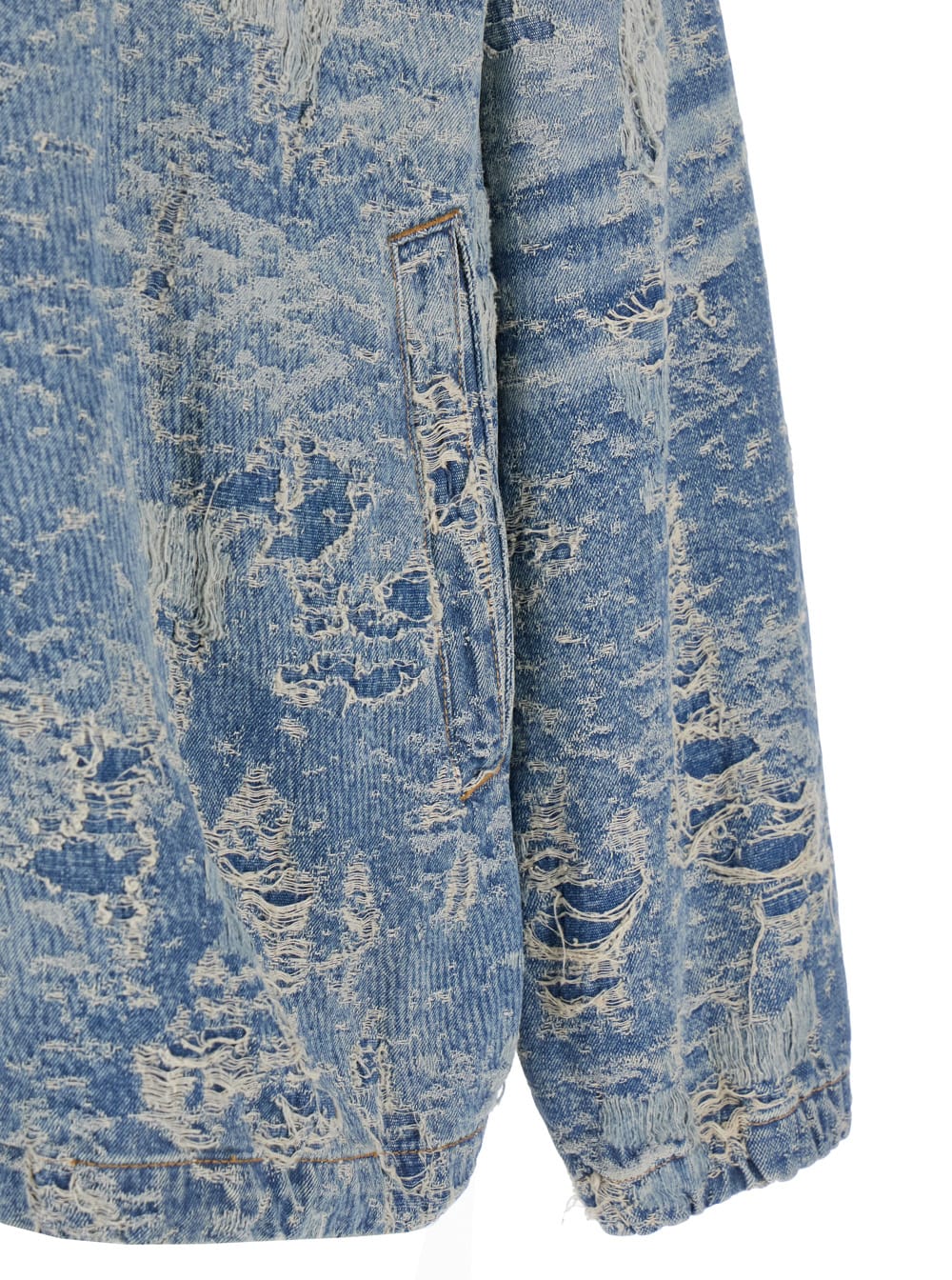 Shop Diesel Denim Jacquard Destroy In Light Blue