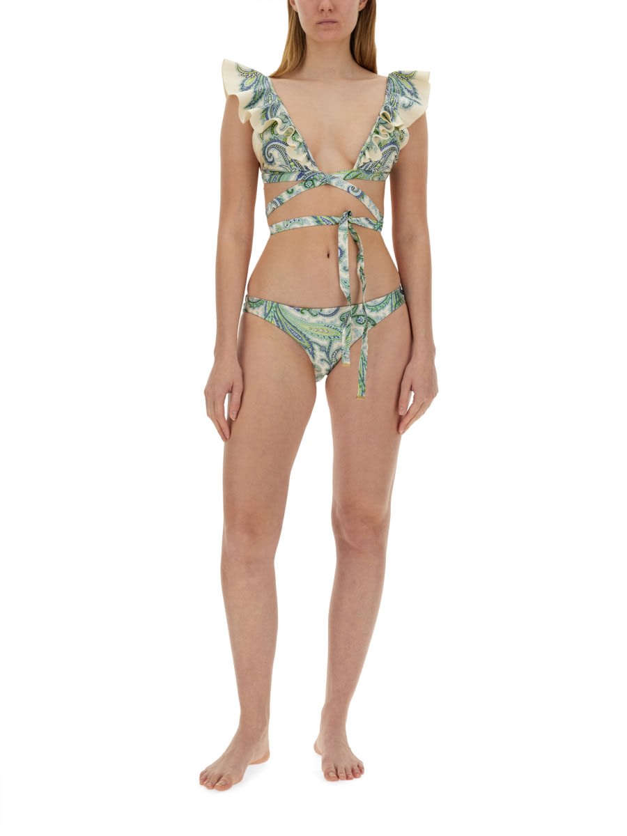 Shop Zimmermann Bikini Costume In Multicolour