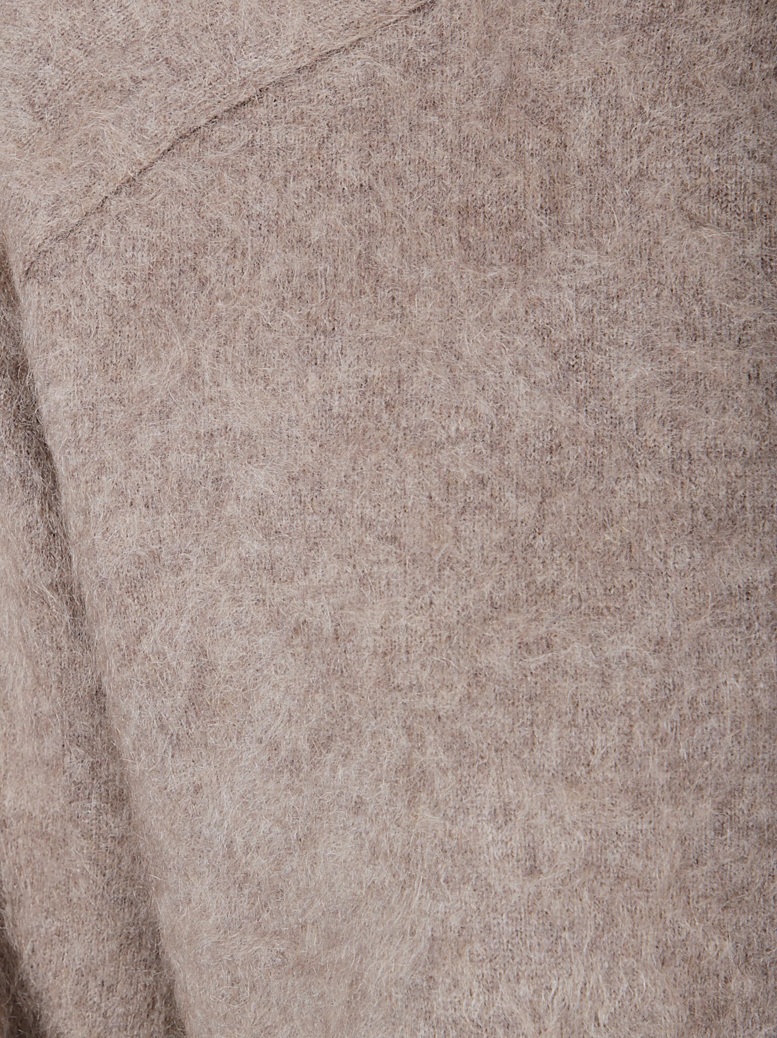 Lisa Yang Cropped Cashmere Sweater With Asymmetric Seams And Round Neckline In Gray