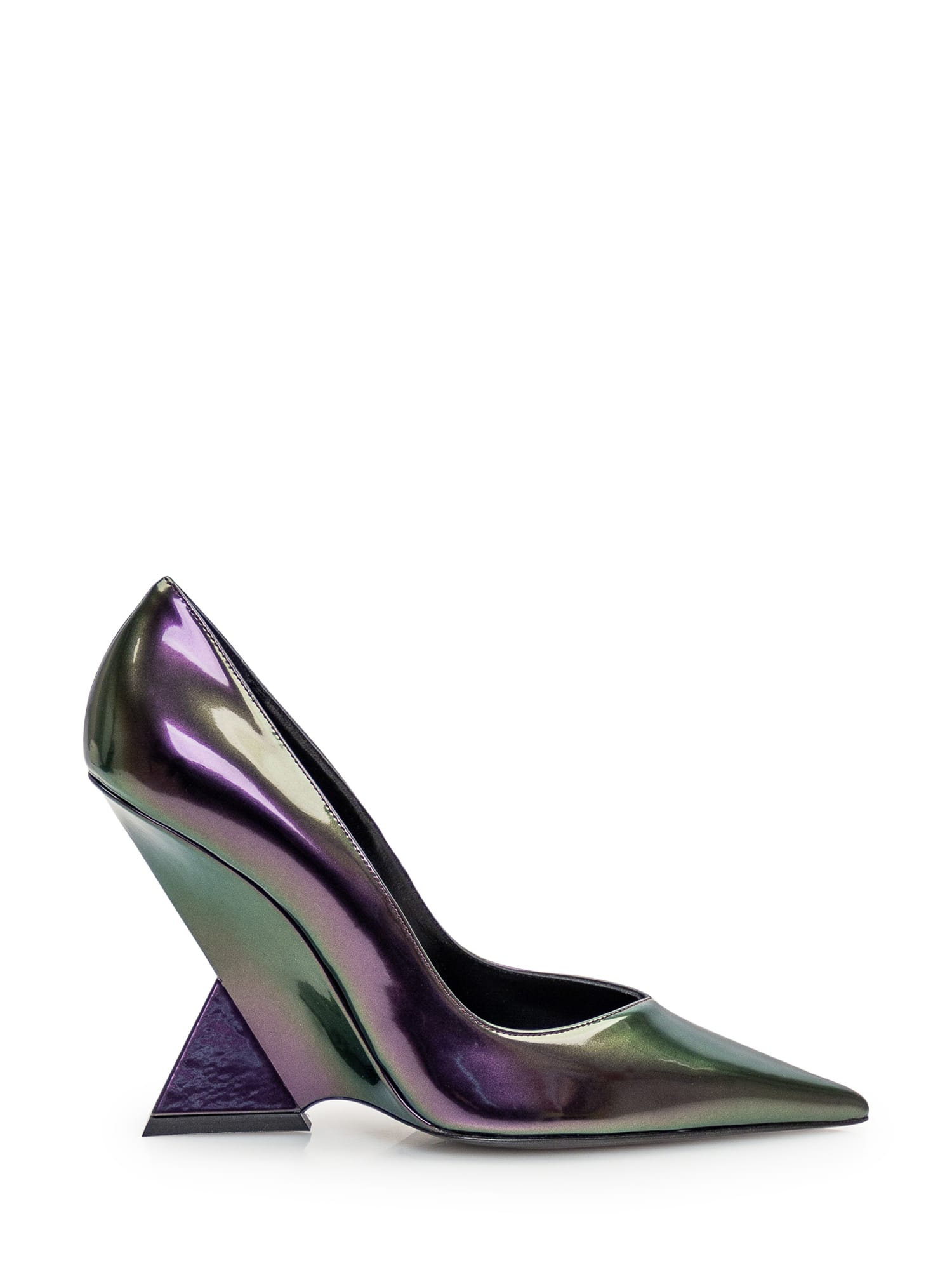 Shop Attico Cheope Pump In Holographic Purple