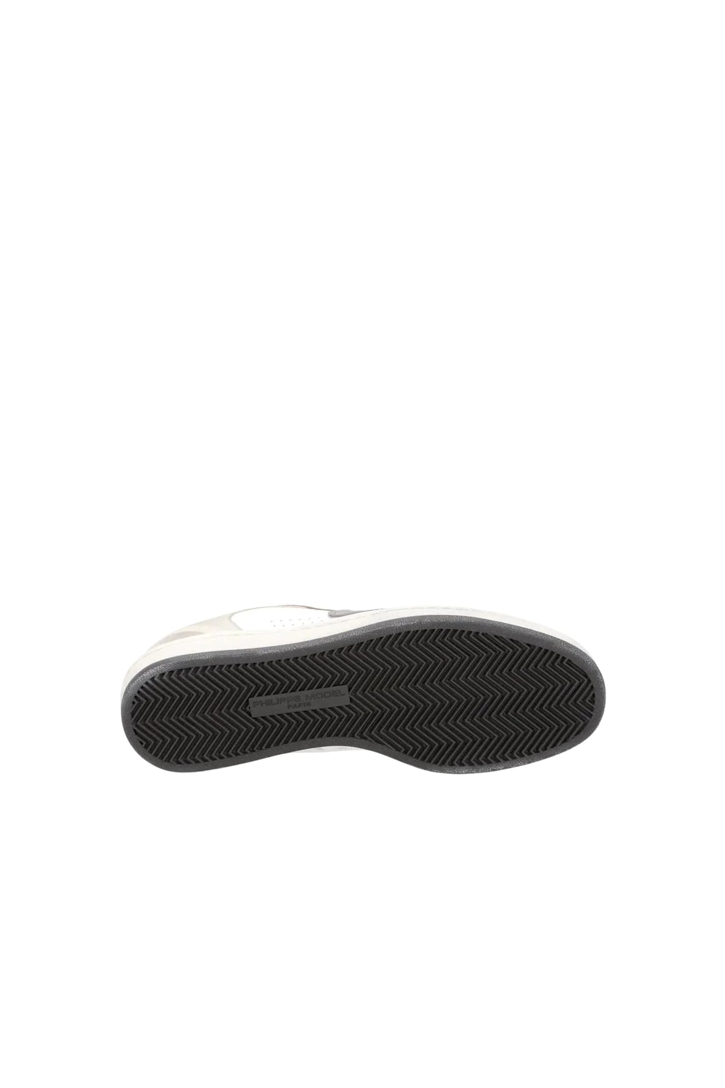 Philippe Model Veau Crackle Blanc Ciel Sneakers In Multi