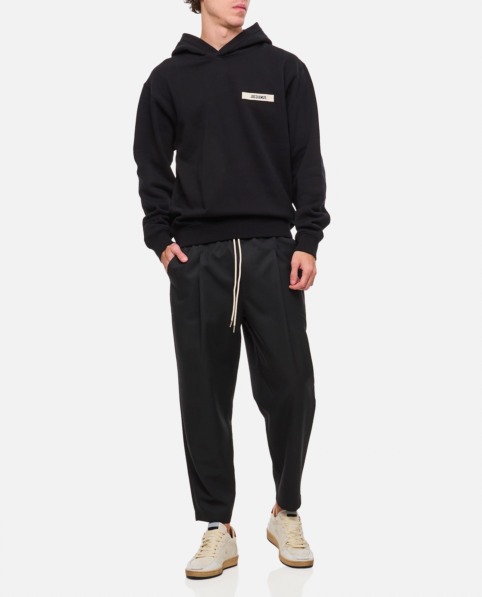 Jacquemus Men Le Hoodie Gros Grain Sweatshirt In Black