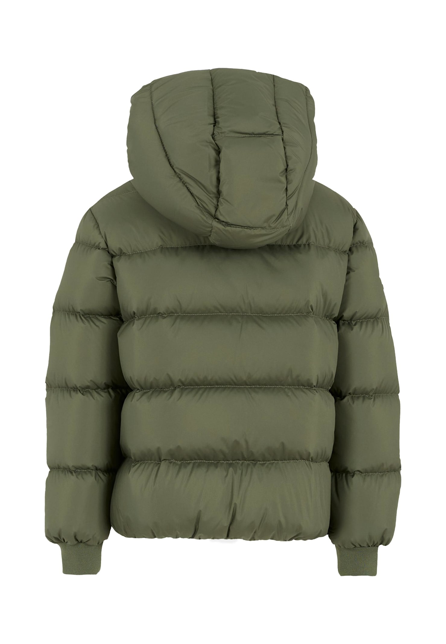 Colmar Green Down Jacket For Kids With Logo In Green