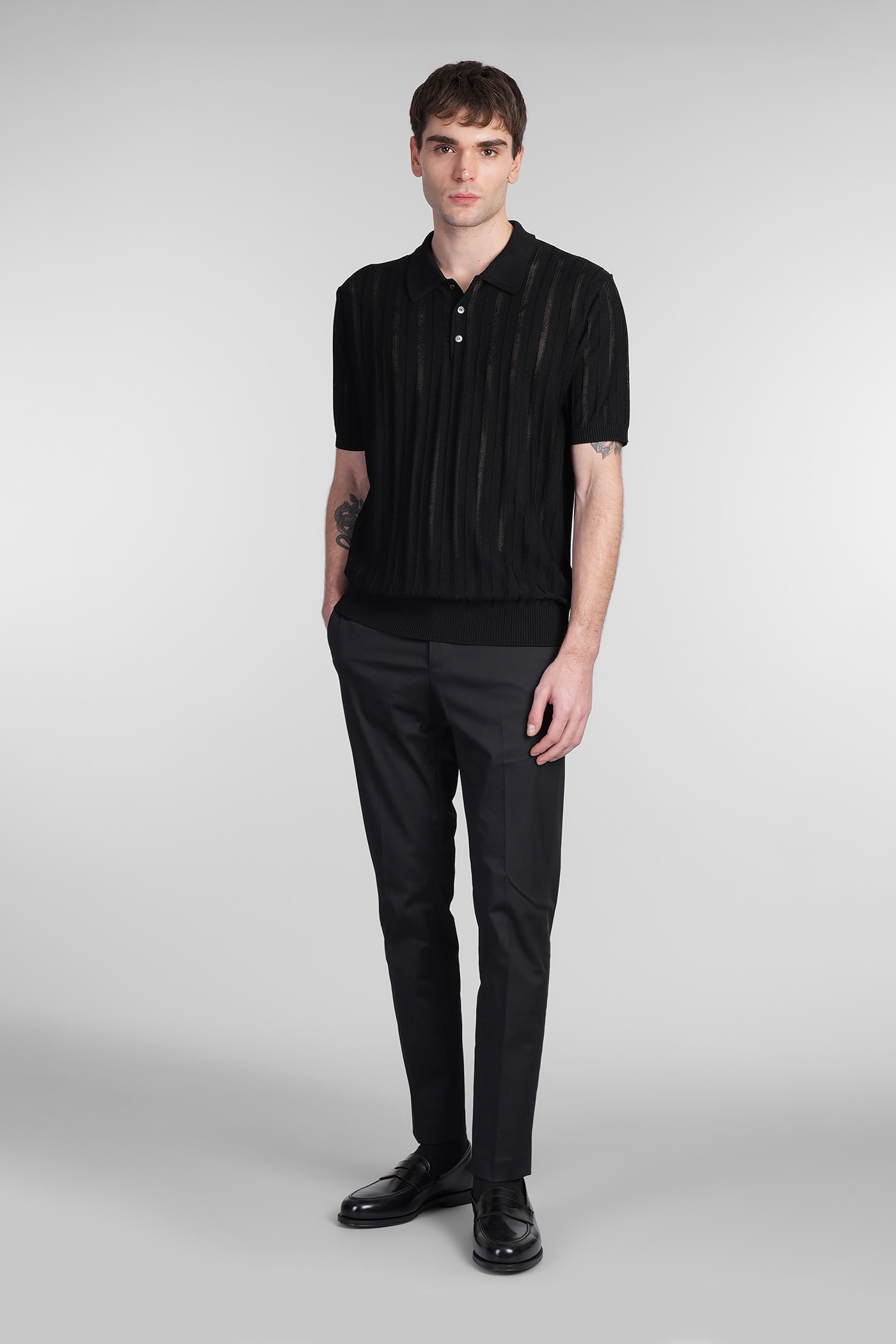 Roberto Collina Polo Shirt Men Color Black In Black