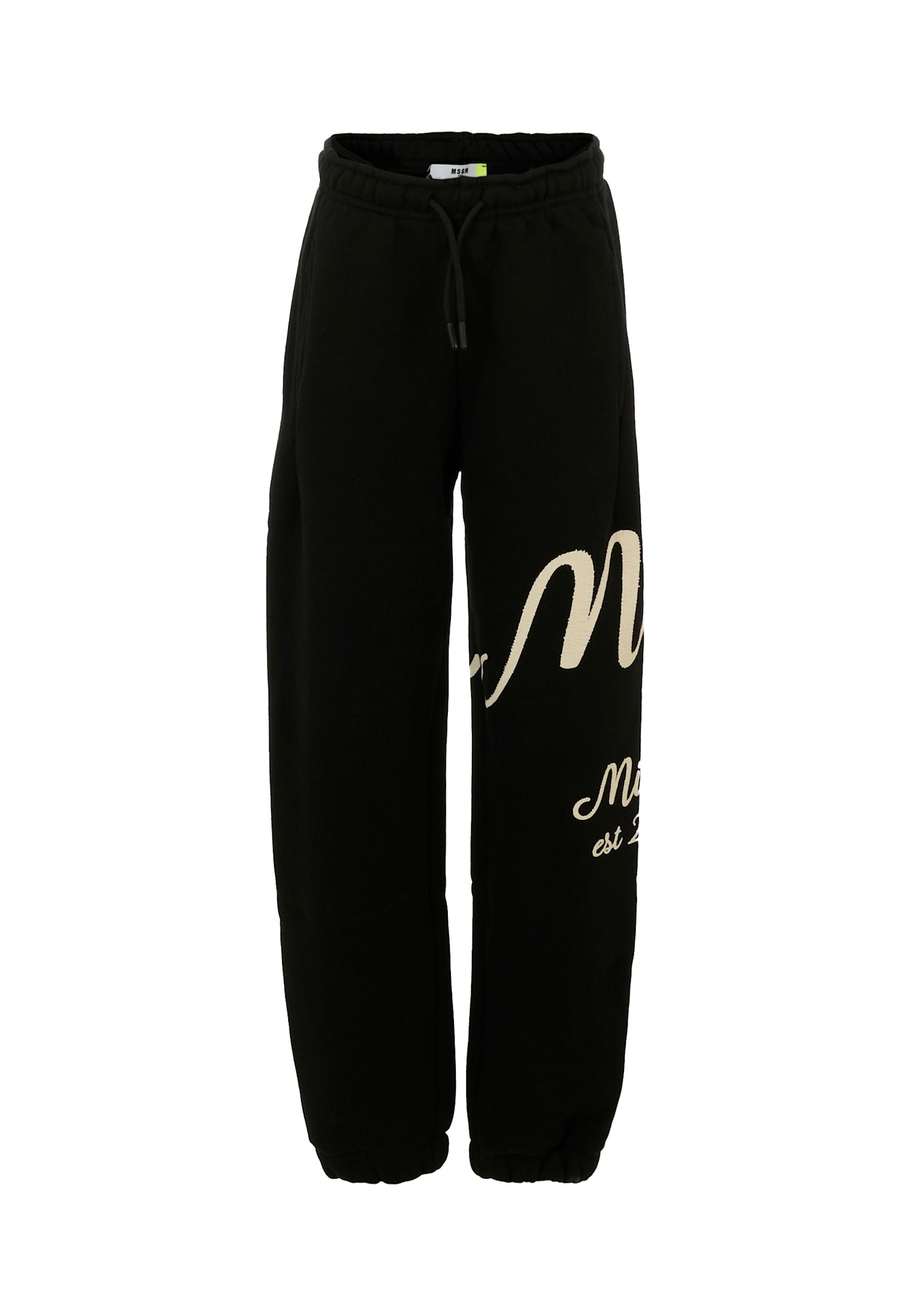 Msgm Black Trousers For Boy With Logo In Black