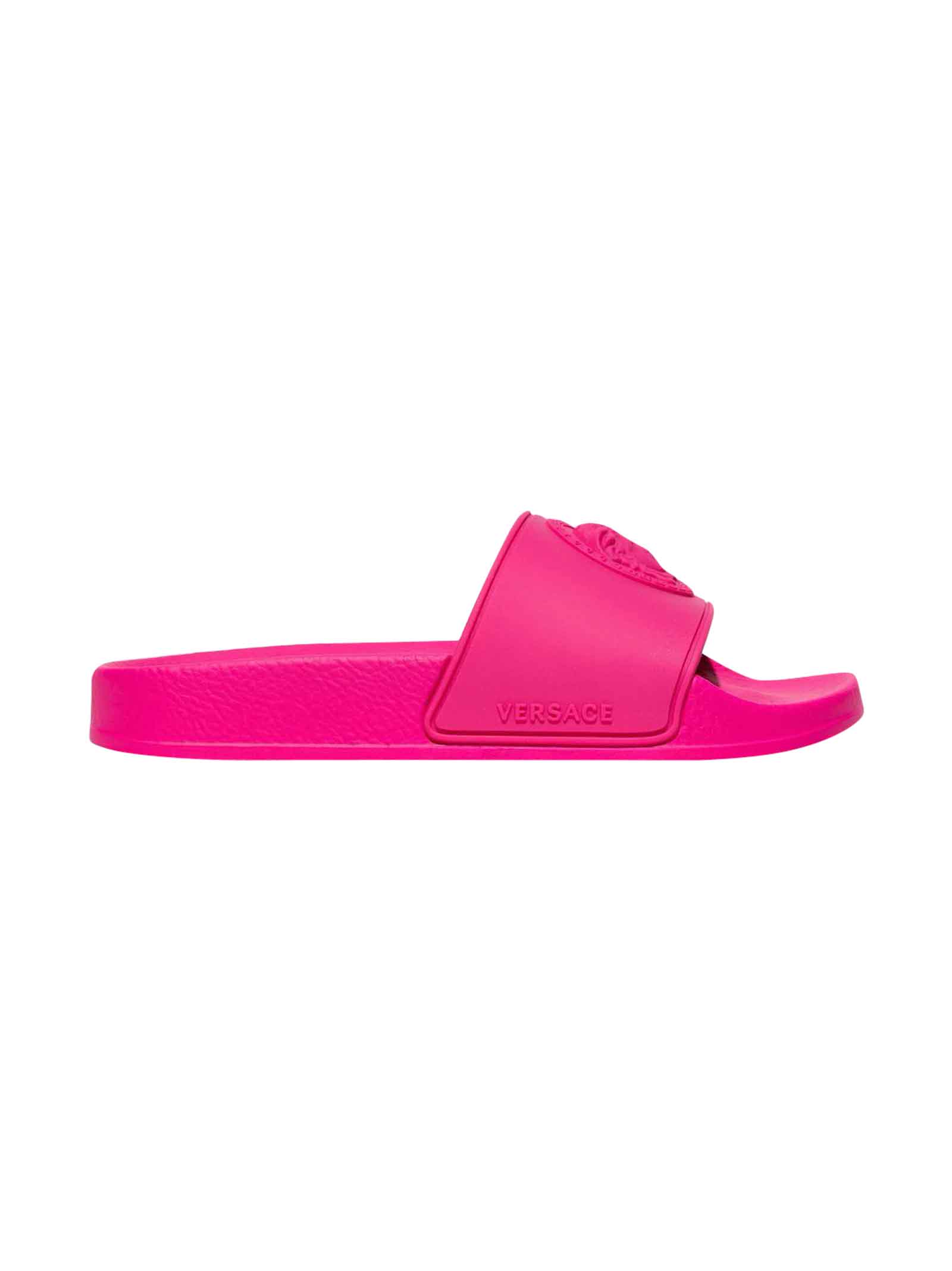 Versace Fuchsia Slide Sandals Unisex Kids