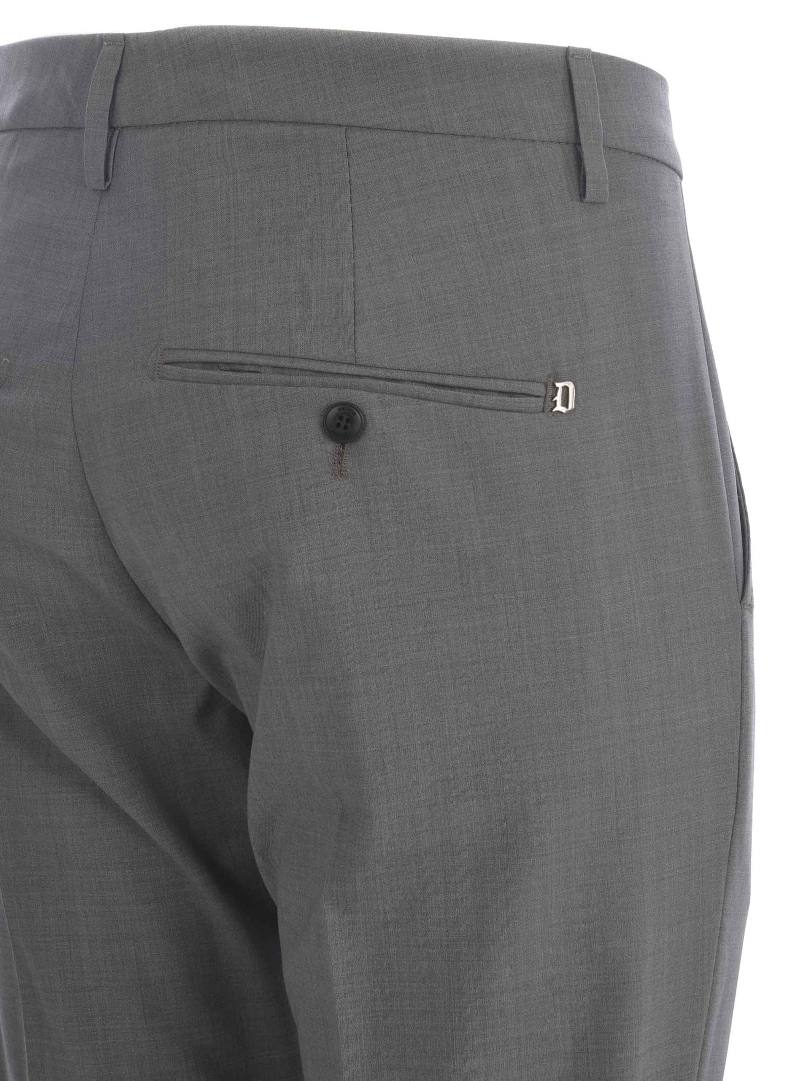 Shop Dondup Trousers  Gaubert In Stretch Wool Availability Shop Pompeii In Grgio