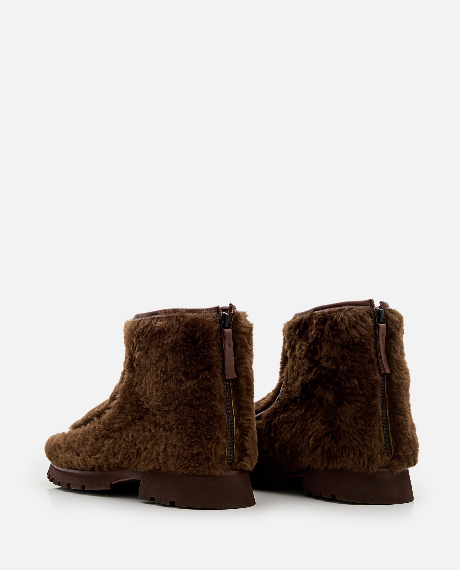 Shop Hereu Armenta Low Zipped Boots In Brown