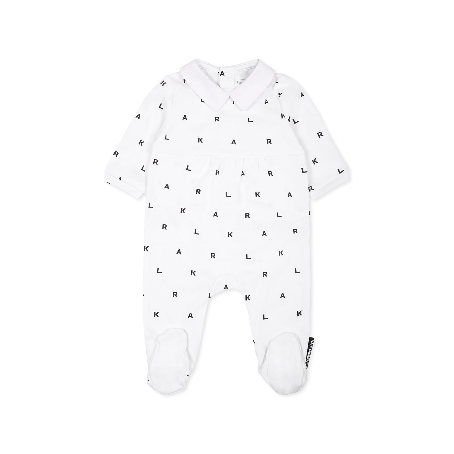 Karl Lagerfeld White Babygrow Suit For Babykids With Logo In White