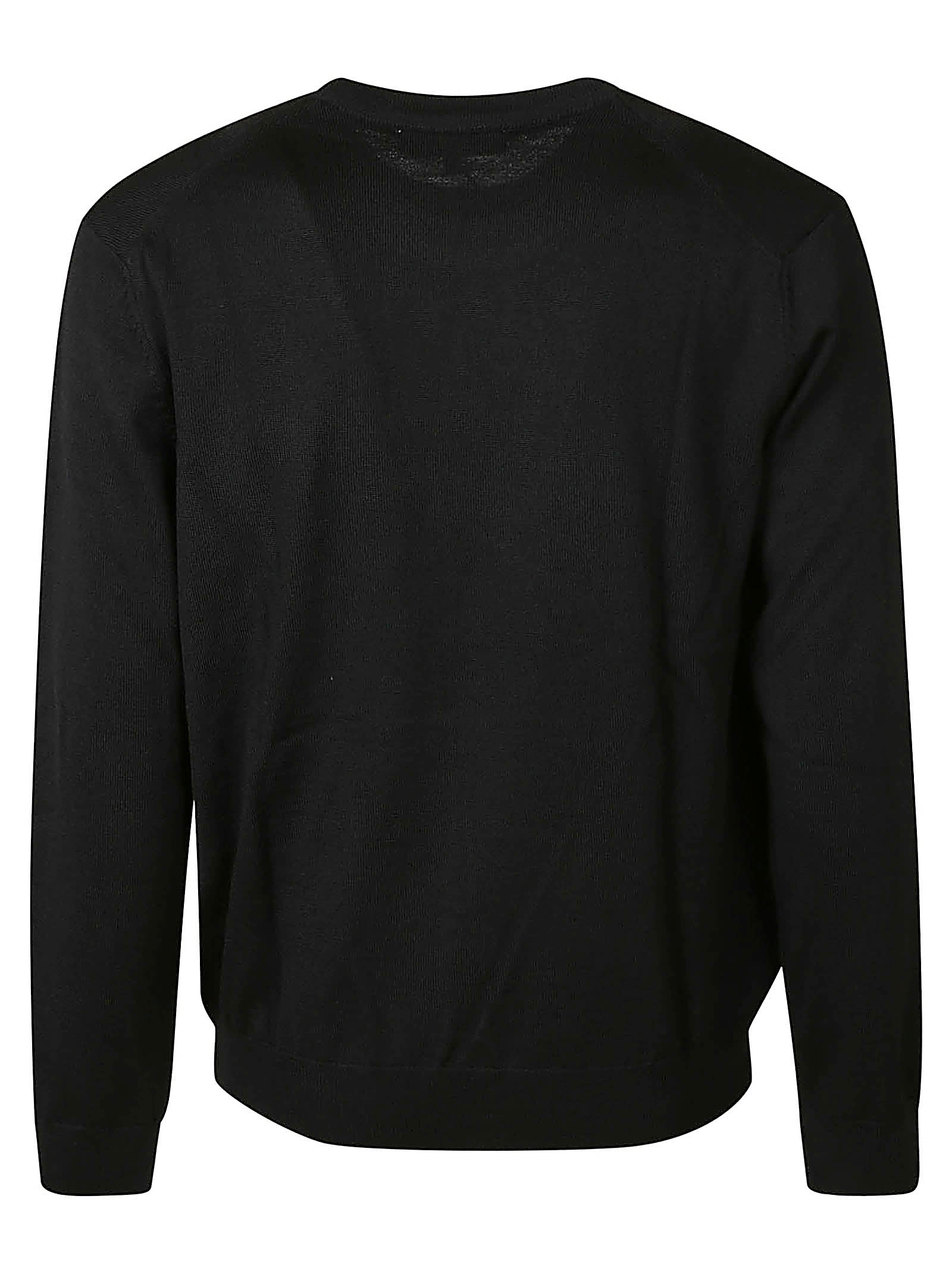 Shop Maison Kitsuné Fox Patched Rib Trim Plain Sweater In Black