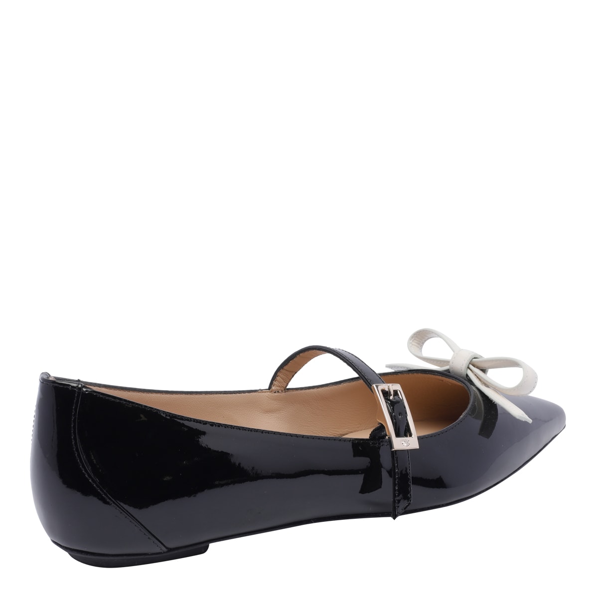 Stuart Weitzman Felicity Bow Ballerinas In Black