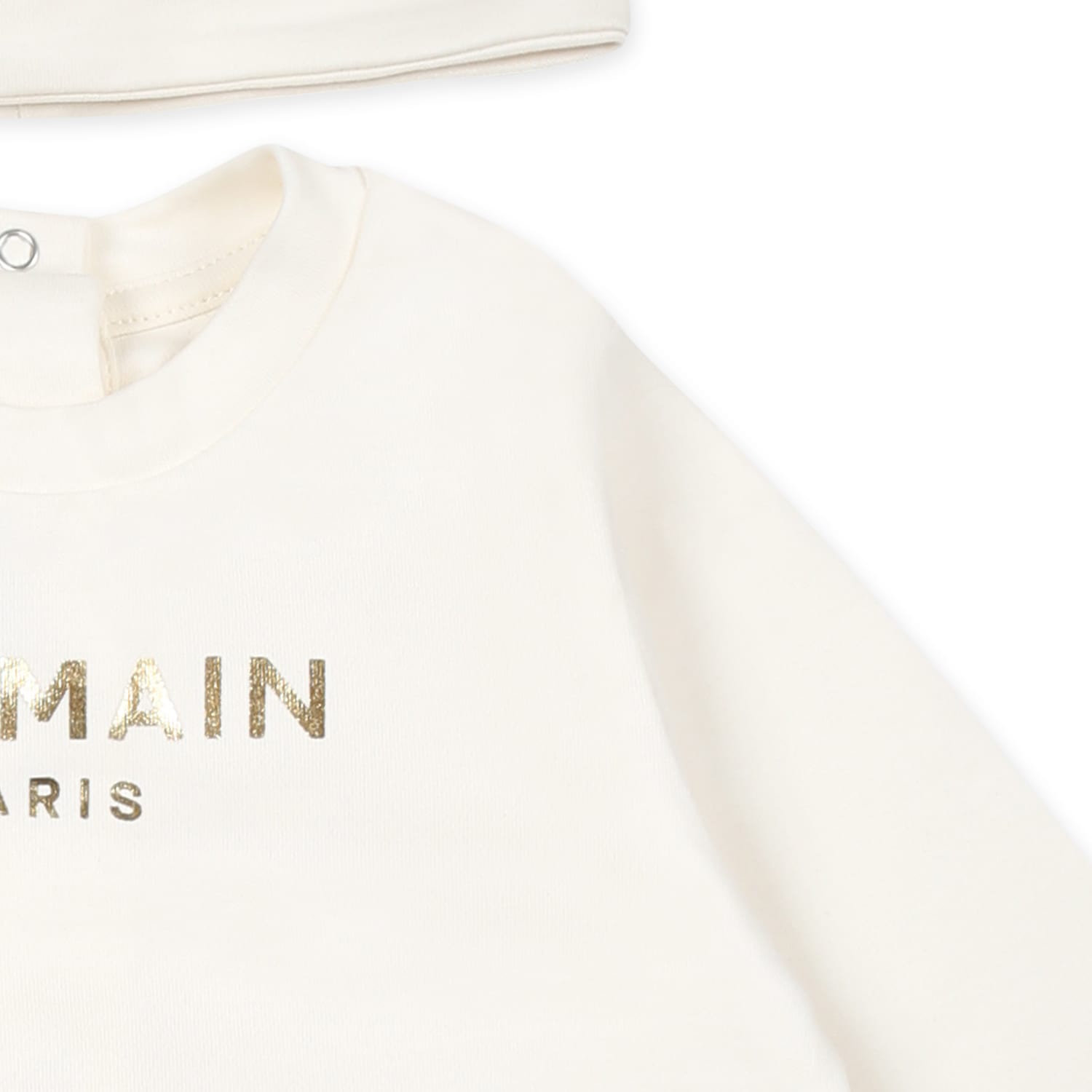 Balmain Ivory Babygrow Set For Babykids With Logo In Ivory