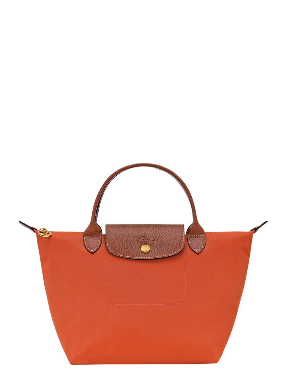 le Pliage S Red Handbag With Engraved Logo In Recycled Canvas Woman