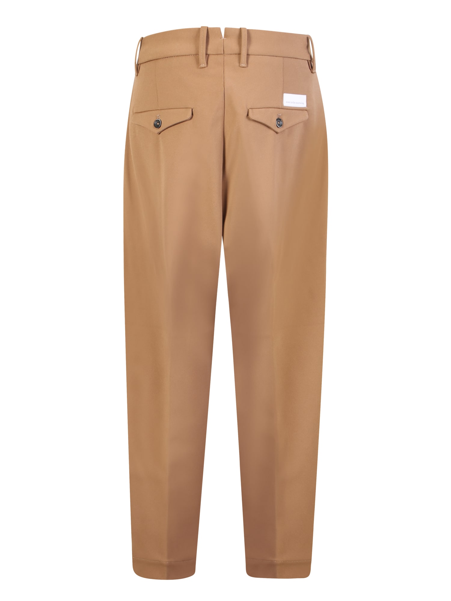 Nine In The Morning High-waisted Carrot Trousers In Camel In Multi