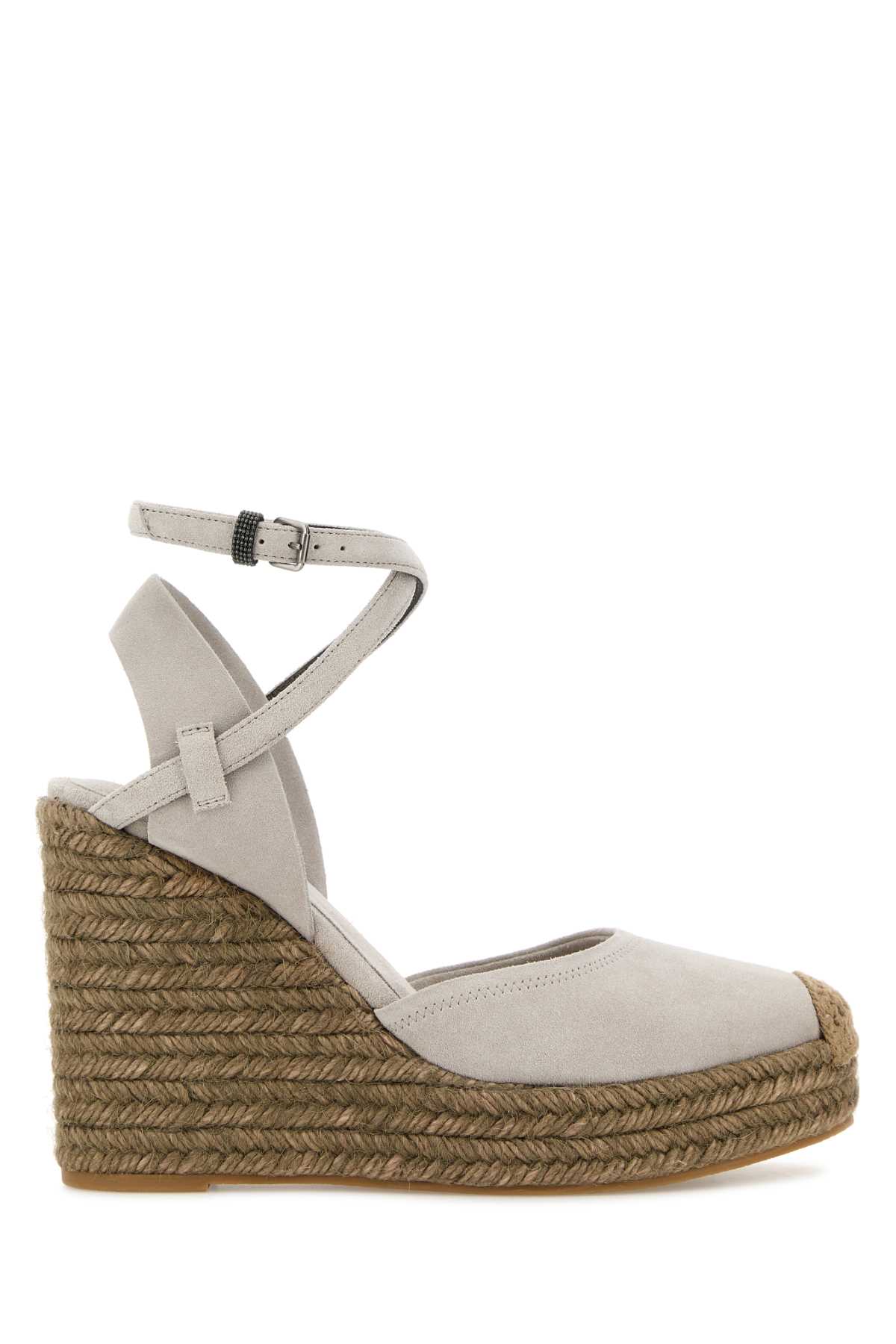 Brunello Cucinelli Light Grey Suede Wedges Brunello Cucinelli Light Grey Suede Wedges
