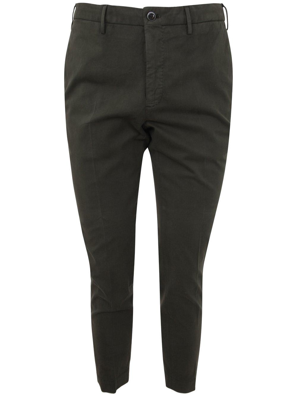 Incotex Red Low-rise Straight-leg Slim-cut Trousers  In Green