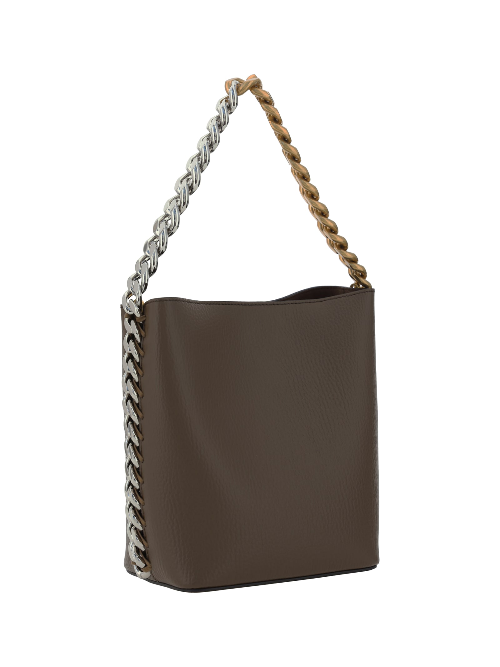 Shop Stella Mccartney Frayme Bucket Bag In Brown