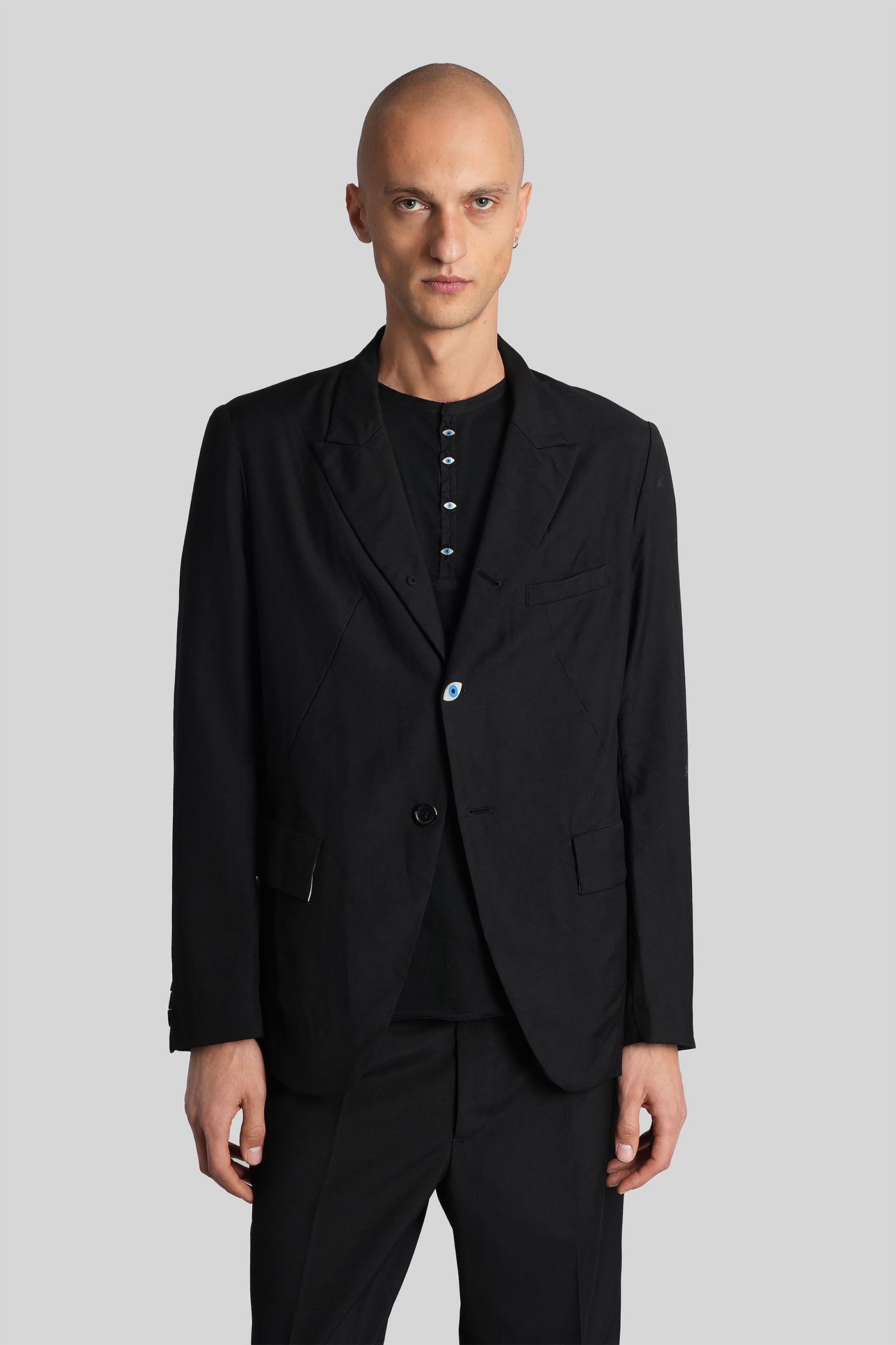 Undercover Blazer In Black Wool In Blue