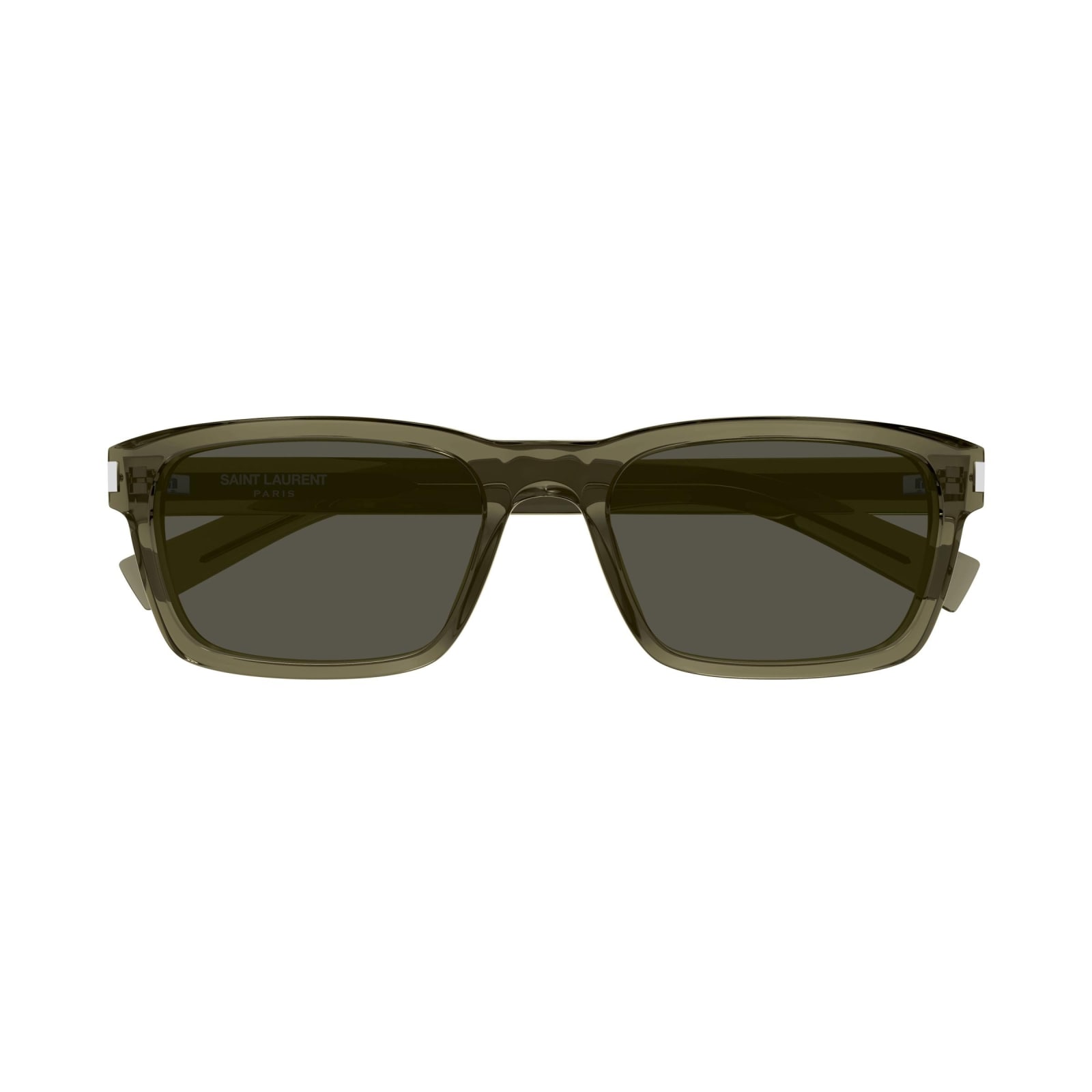 Shop Saint Laurent Sunglasses In Marrone Trasparente/grigio