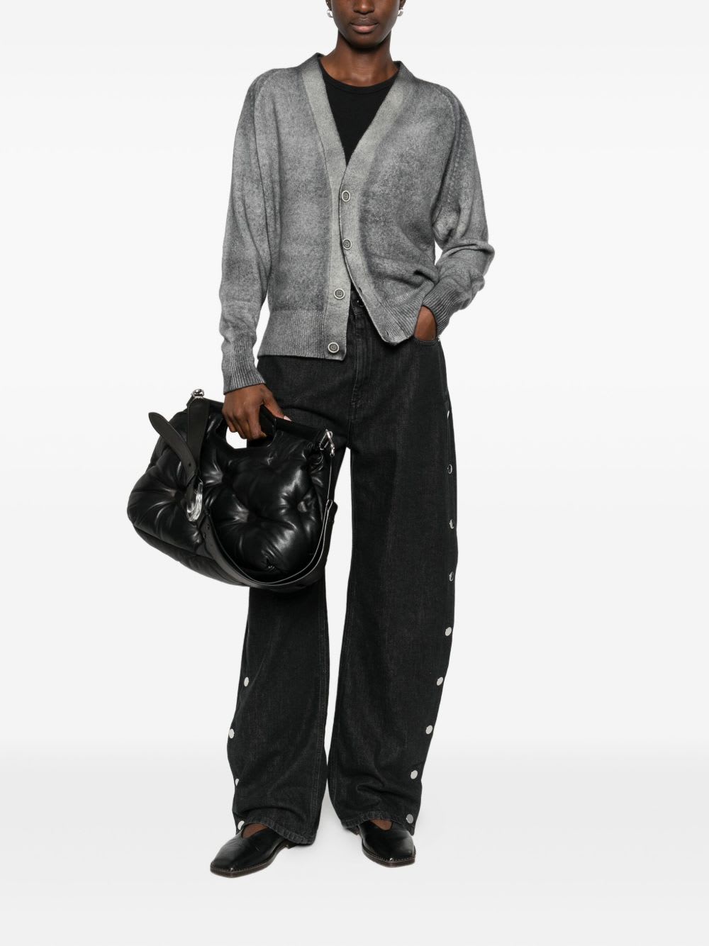 Avant Toi Wool And Cashmere V-necked Cardigan In Gray